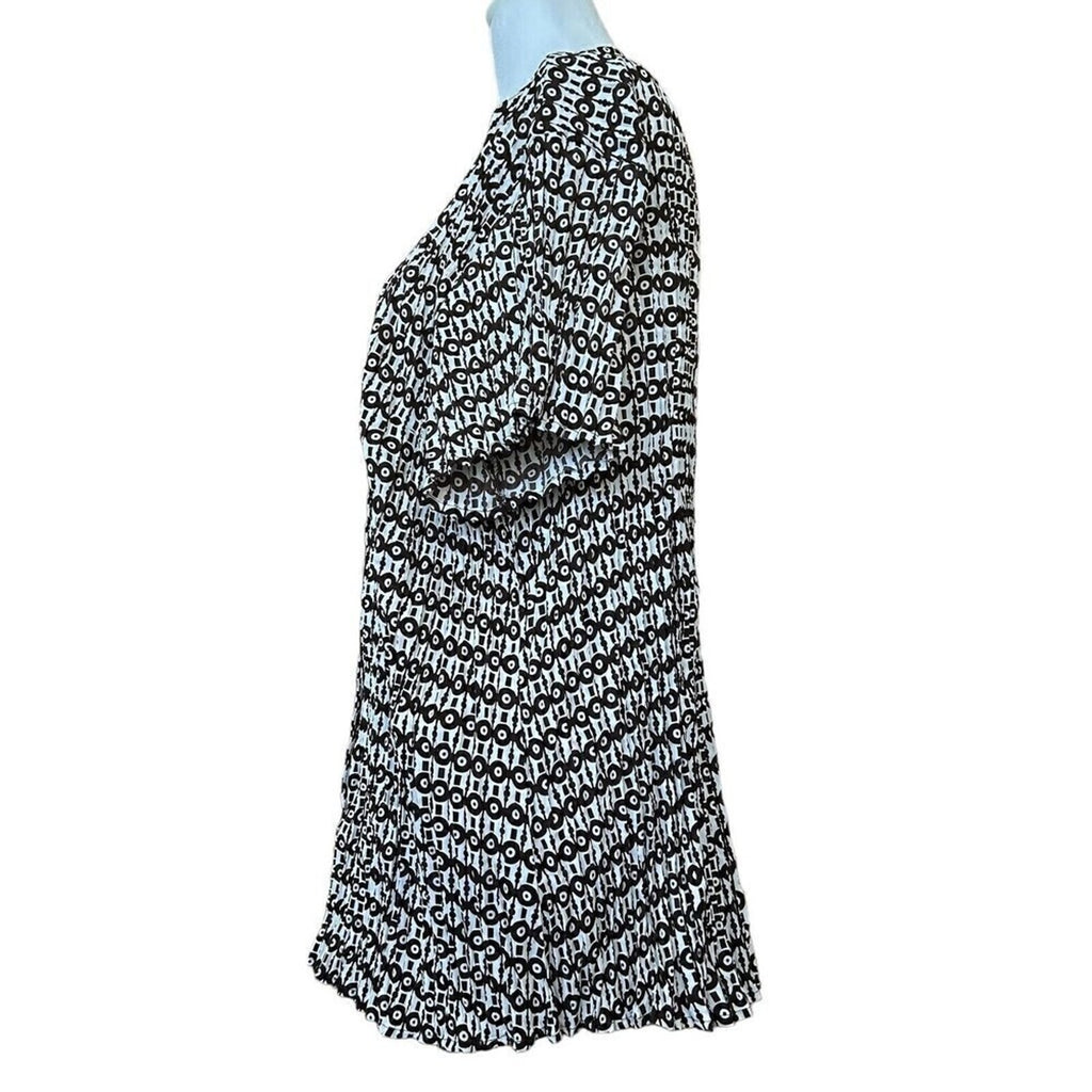 East 5th Avenue Women's Blouse SZ. 2X Choco/ White Short Sleeve Button Up #J1327