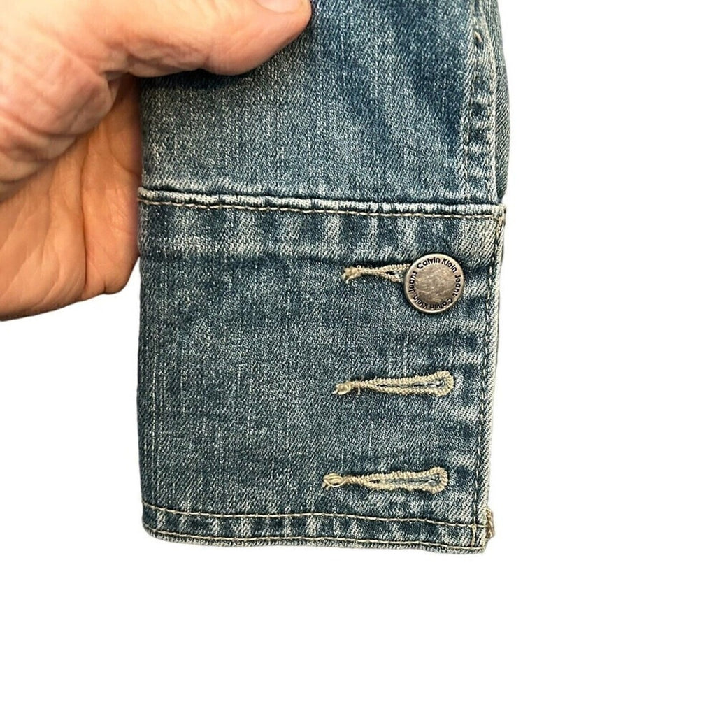 Calvin Klein Women's Denim Jacket, Dark Wash, Button Front  Sz. (M) #1182