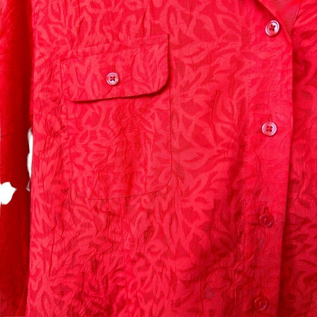 Coldwater Creek Women’s Blouse PL | Burnt Orange Button-Up, 3/4 Sleeve – F1219