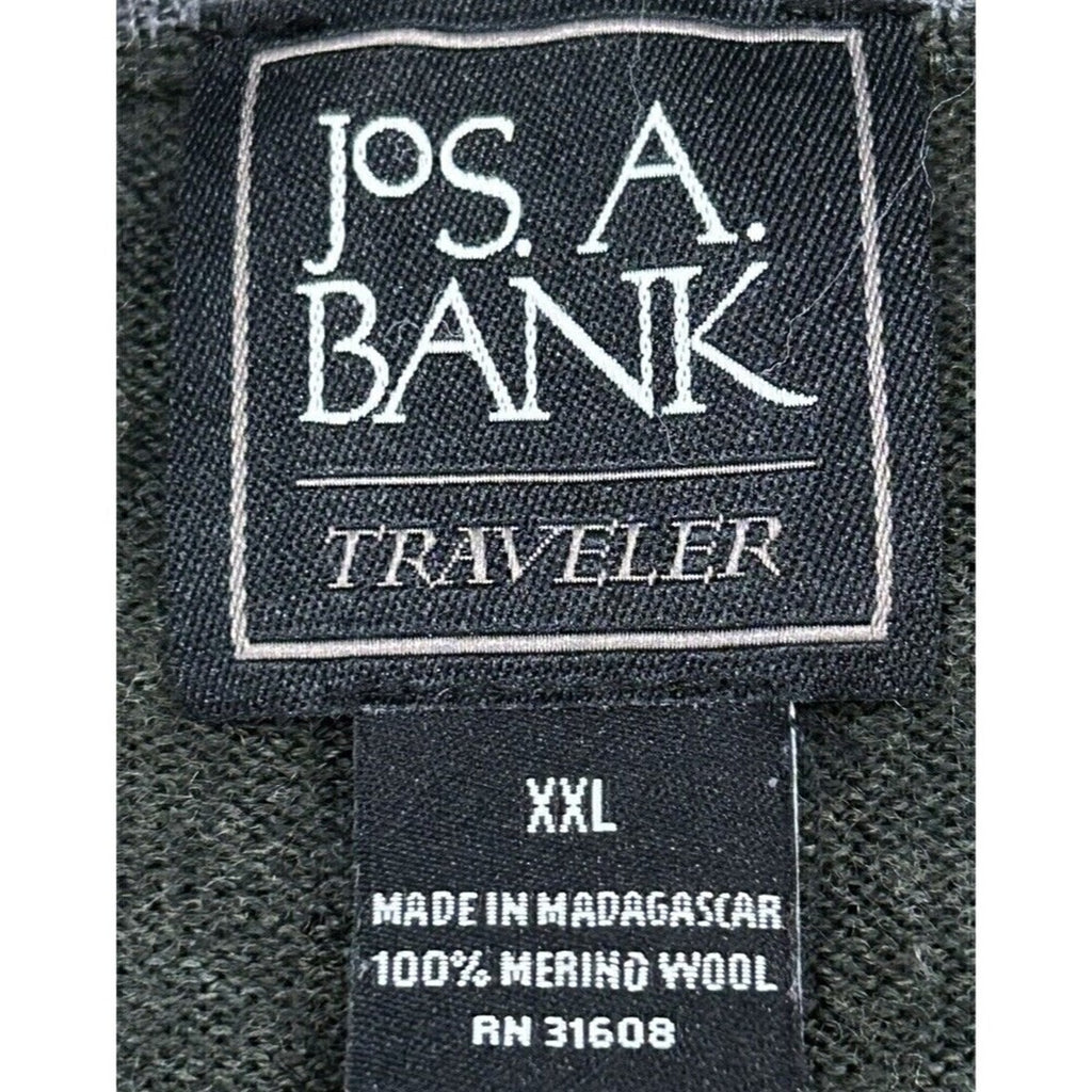 JOS A BANK 100% Merino Wool Men's Sweater TRAVELERS Green SZ. 2 XL (XXL) #J1331
