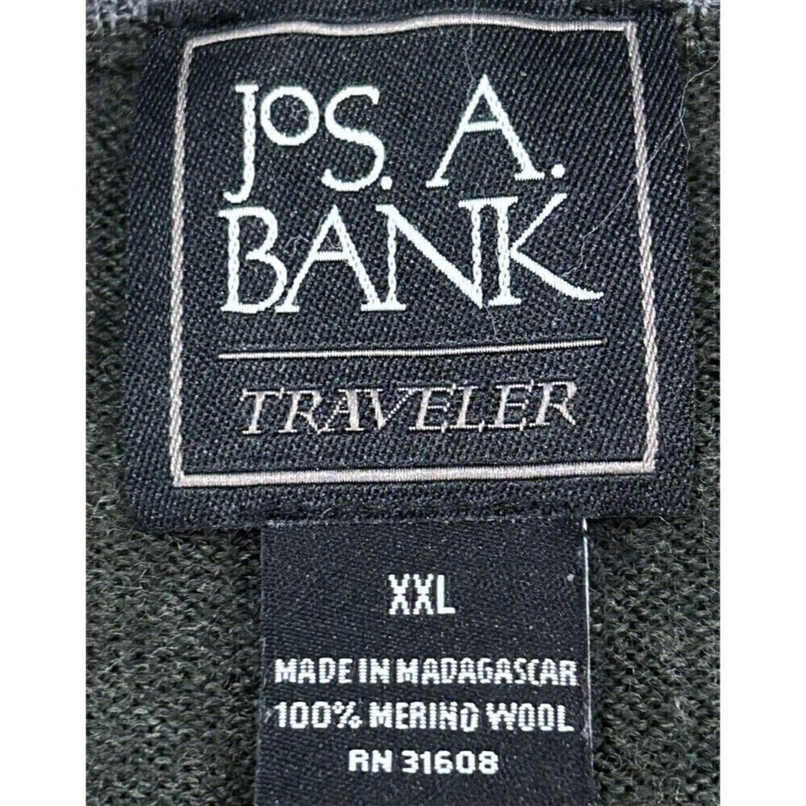 JOS A BANK 100% Merino Wool Men's Sweater TRAVELERS Green SZ. 2 XL (XXL) #J1331