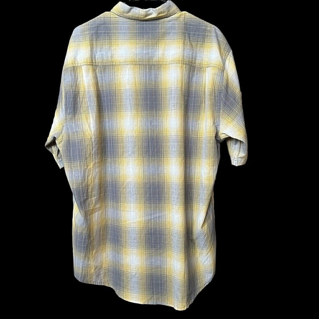 Wolverine Men's Short Sleeve Shirt Plaid Size Large Button Down W/Logo #H1279