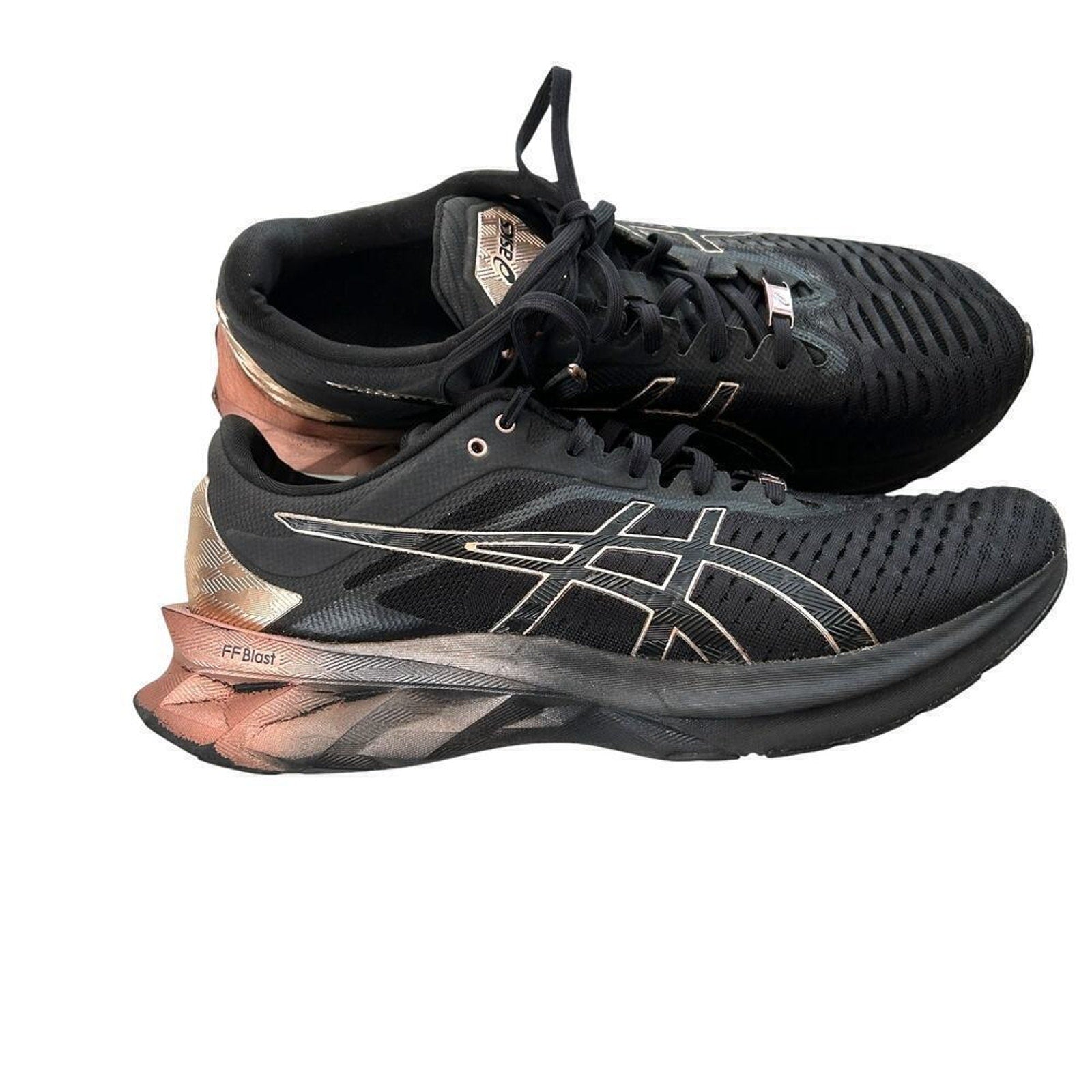 ASICS Women’s Novablast Black Rose Gold Running Shoes — Size 9.5 (US)