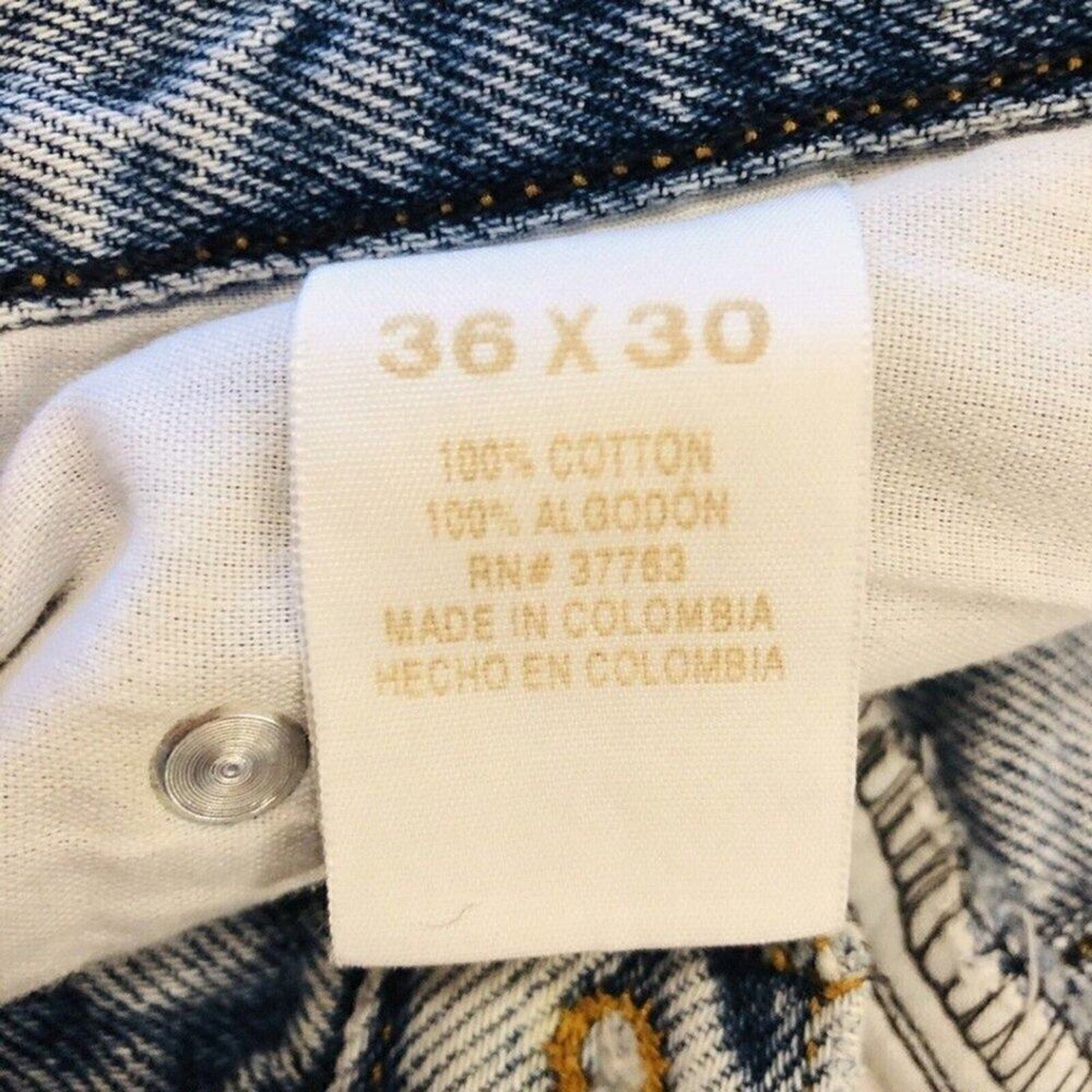 Savane Men's Jeans, Blue Relaxed Fit, Size 36" x 30", Distressed, Faded Style