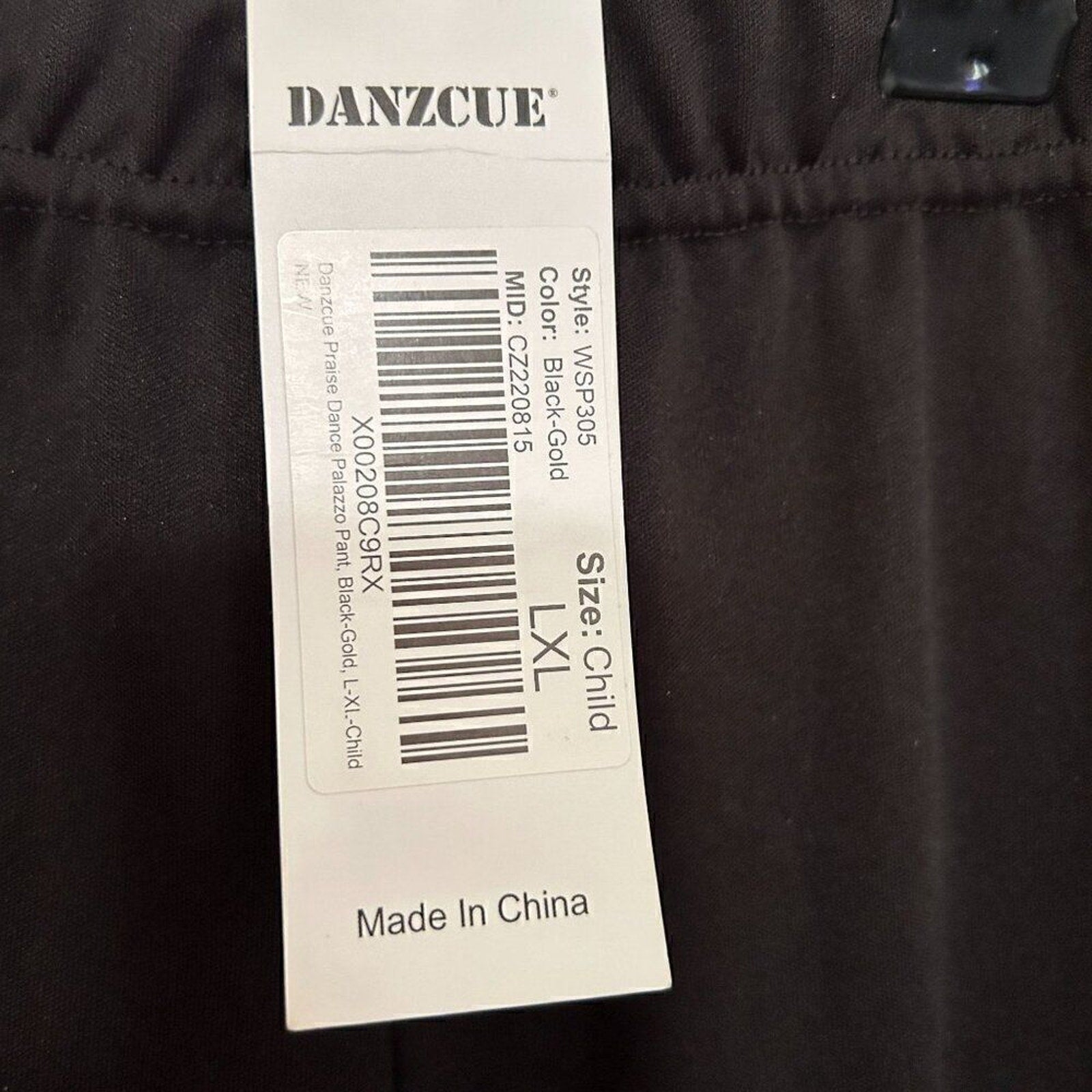 Danzcue Praise Dance Palazzo Wide Leg Girl's Youth Pants Black Gold Size L-XL #H