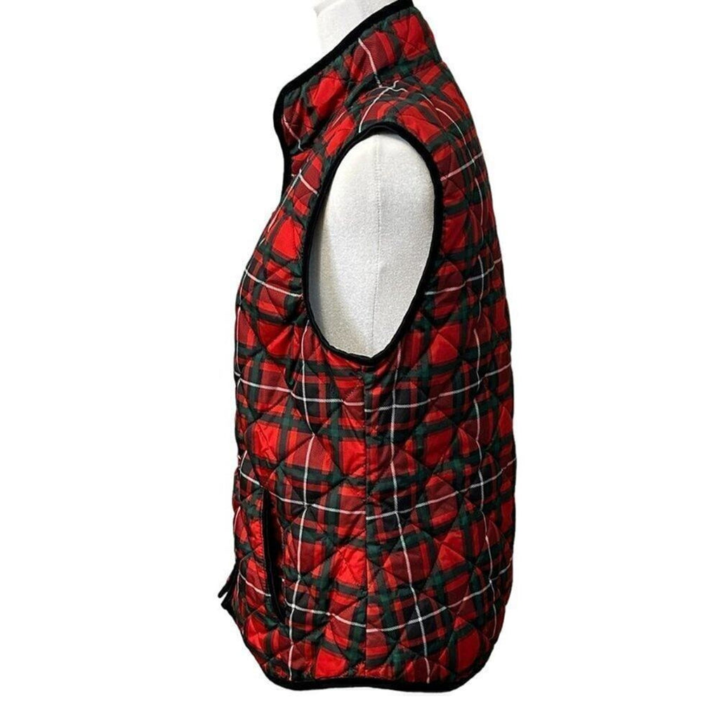 Red Plaid Women's Quilted Vest Size ( M ) Old Navy SEE Photos #M1385