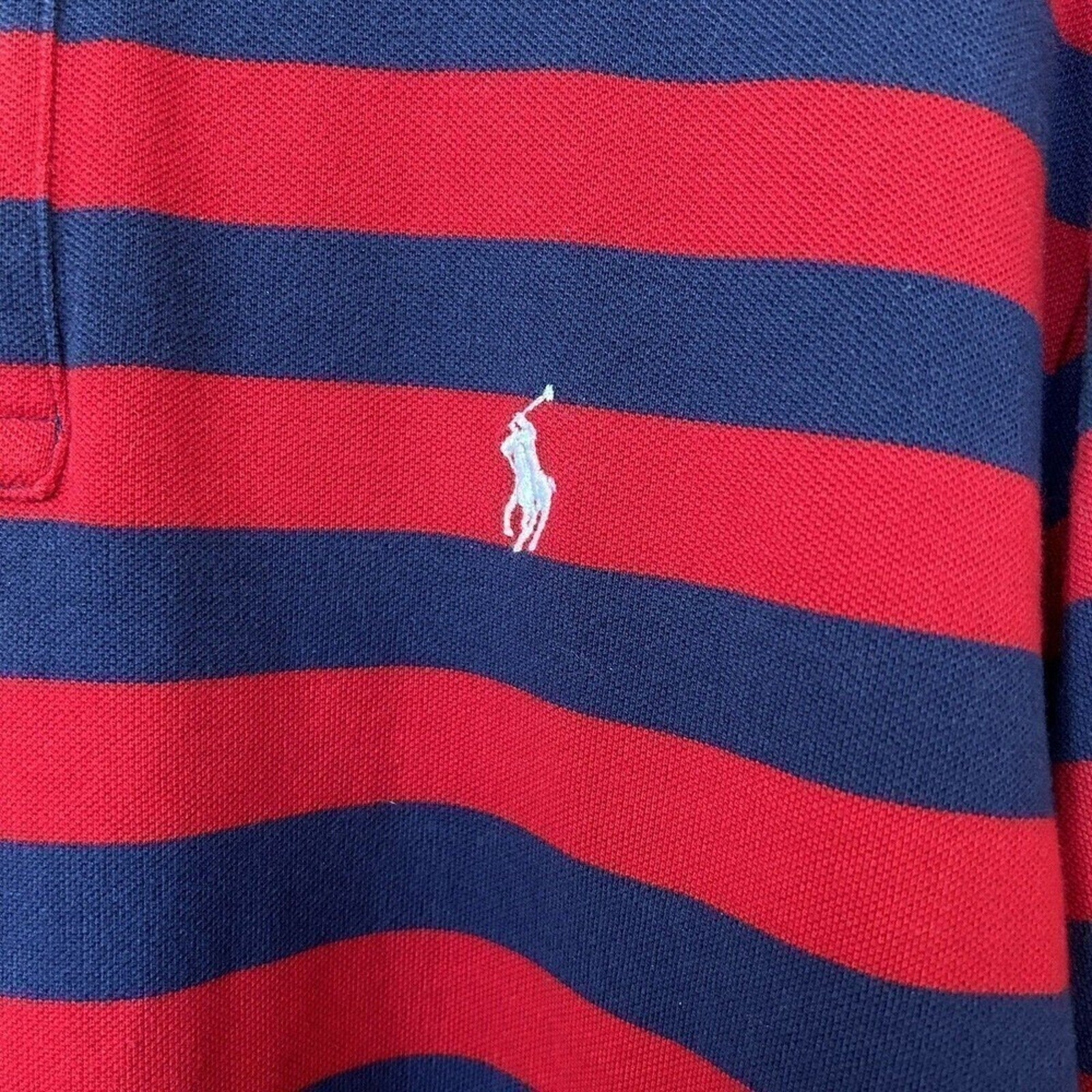 Polo By Ralph Lauren Shirt Mens Size XL 100% Cotton Blue Red Striped #H1311