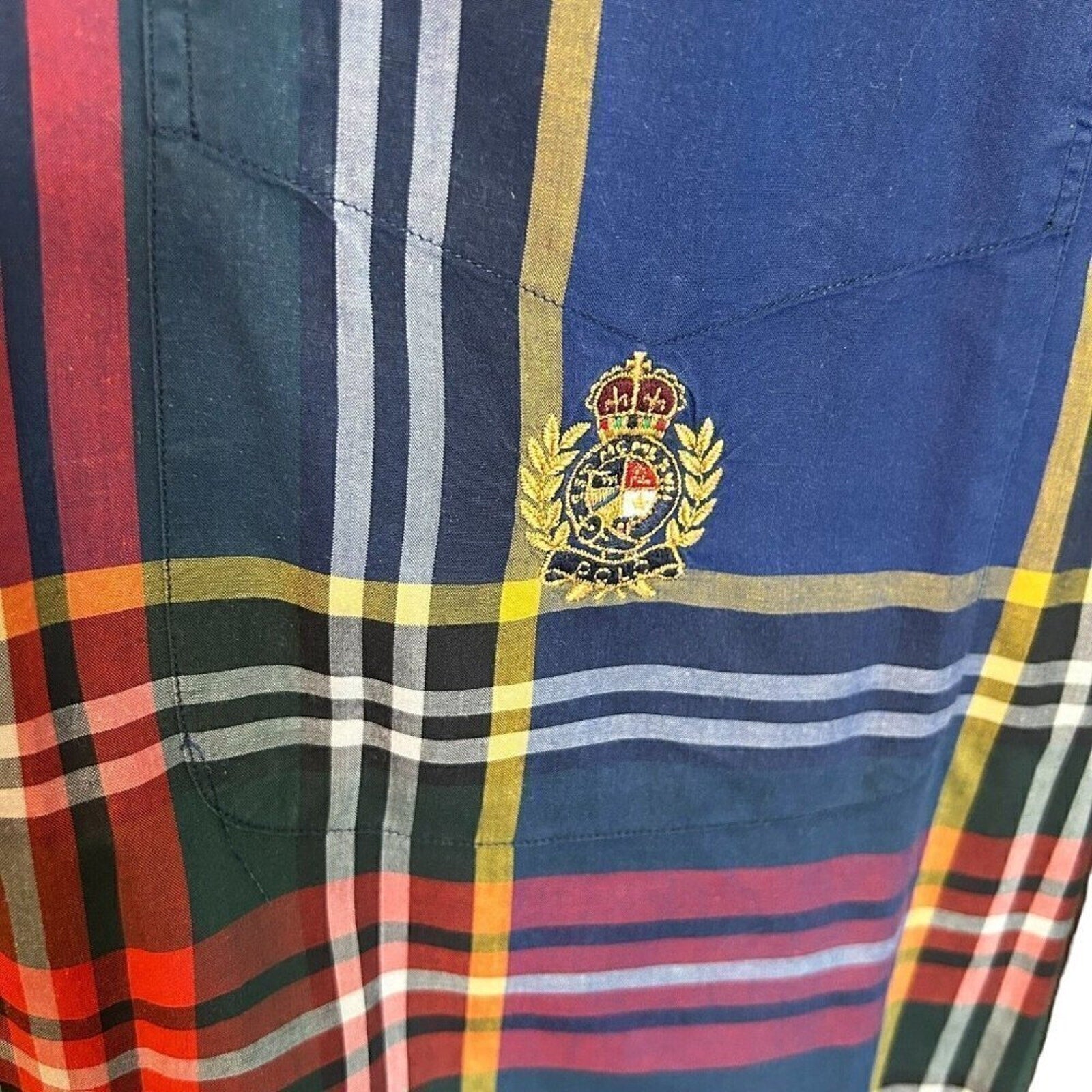 Vintage Ralph Lauren Blue Label Tartan Plaid Shirt Sz. (XL) Long Sleeve #C1199