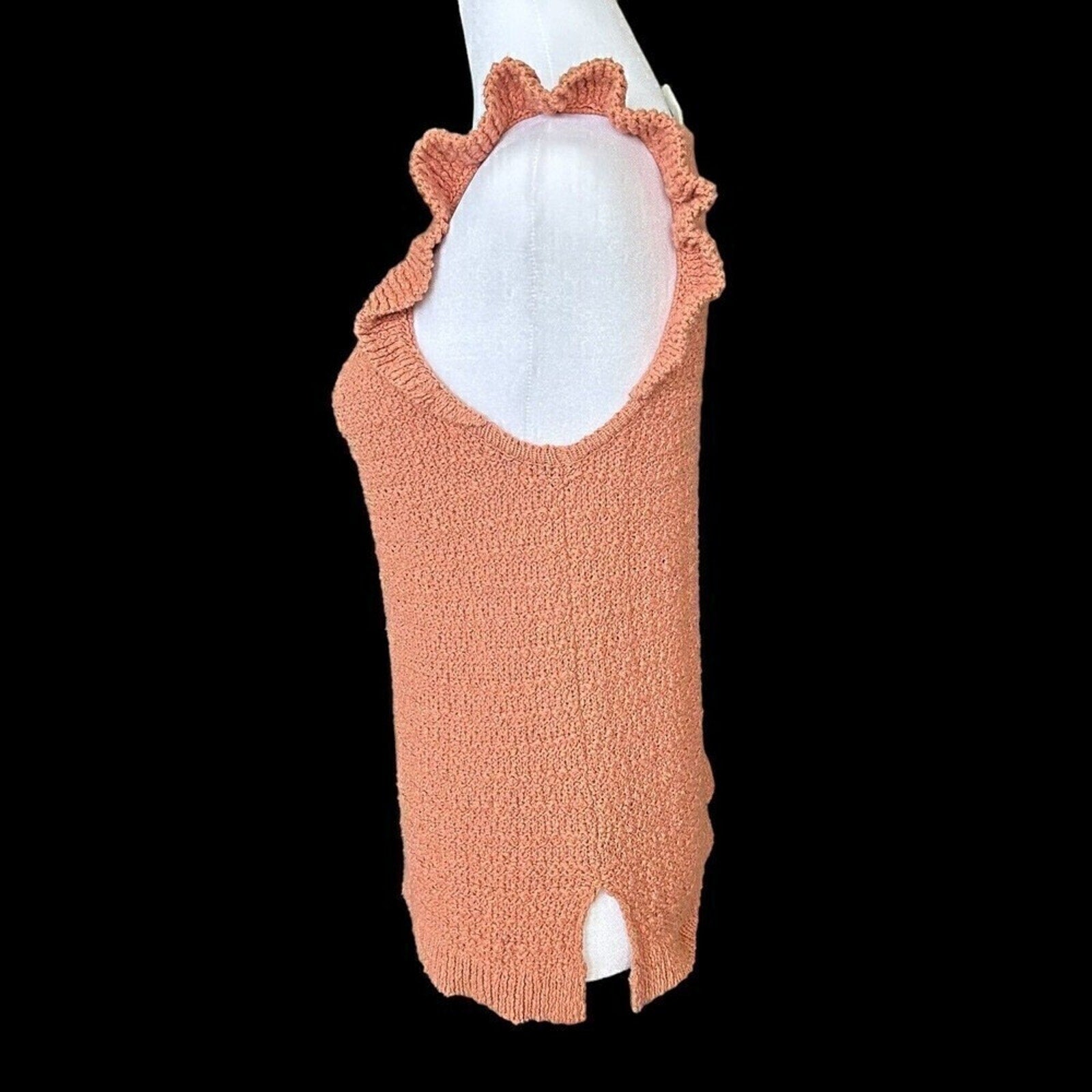 Wishlist Women's Sweater, Fall Orange, Short Sleeve, Size M, Cotton Knit #H1290