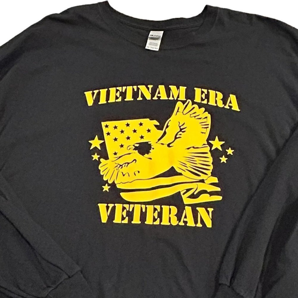 Gildan Ultra Hvy Cotton Vietnam Era Vet Long Sleeve T-Shirt Sz. 3XL Black #N1403