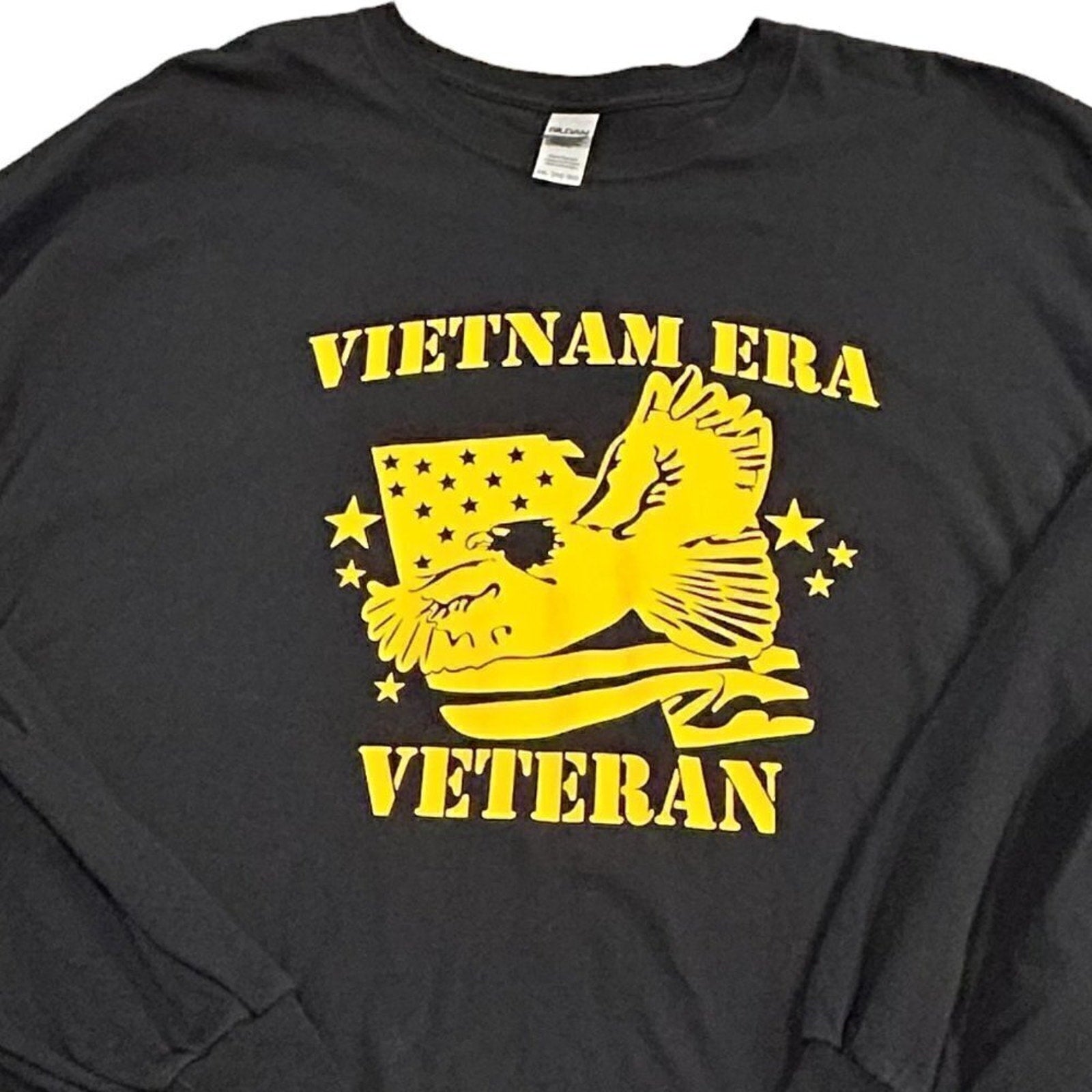 Gildan Ultra Hvy Cotton Vietnam Era Vet Long Sleeve T-Shirt Sz. 3XL Black #N1403
