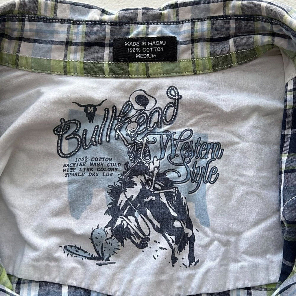 Bullhead Men's Size M Shirt Pearl Snap Western Cowboy Rodeo Lg. Sleeve #B1460