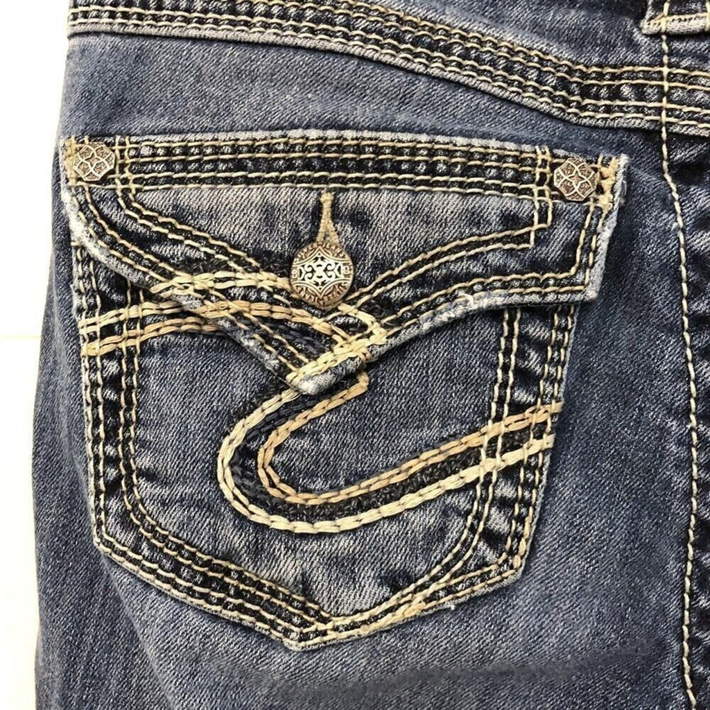 Silver Jeans 26 x 31 Suki Flap 17 Boot Bootcut Rhinestones Bling Woman’s Western