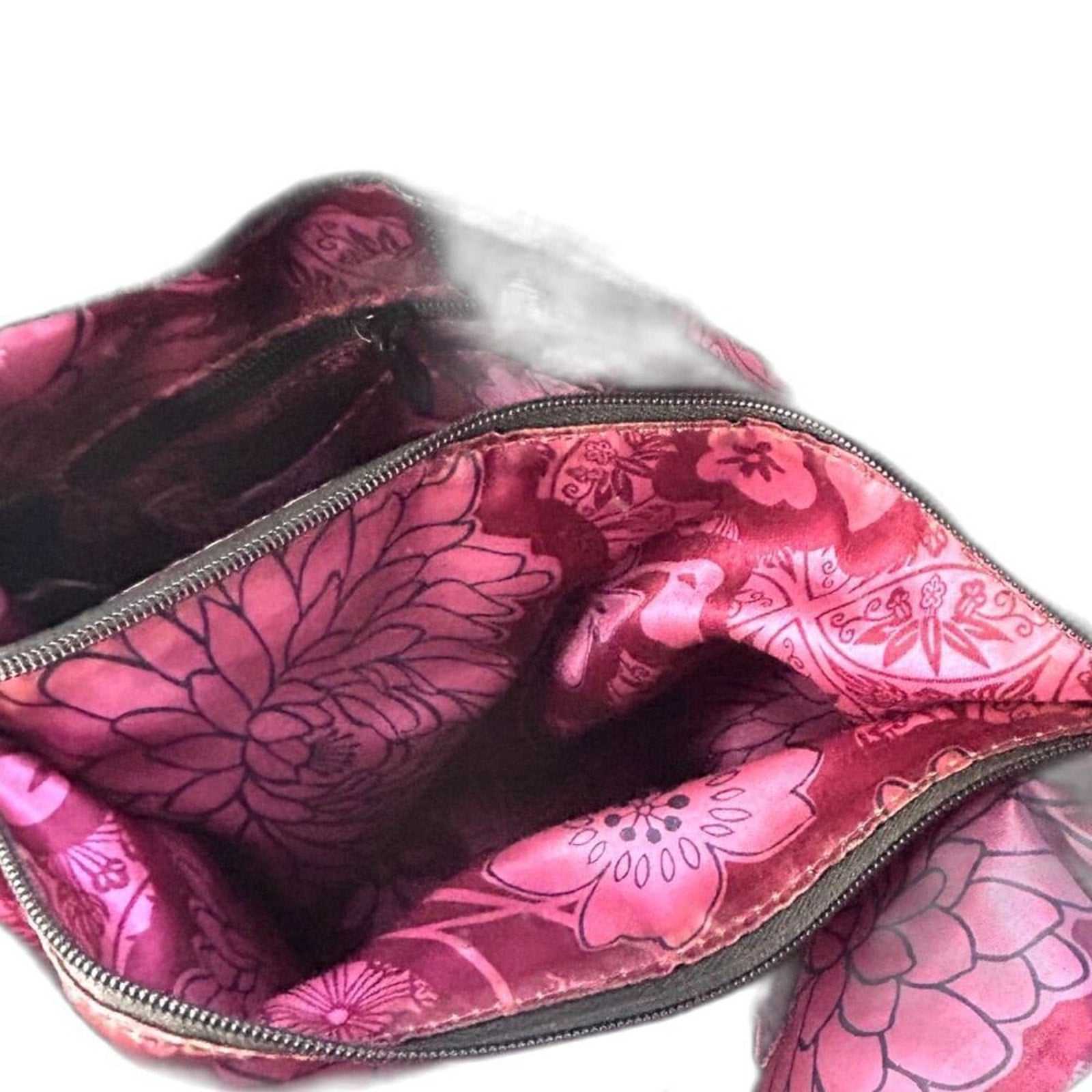 Brighton Masterpiece Leather Black Florencia Embroidered Floral Purse Bag