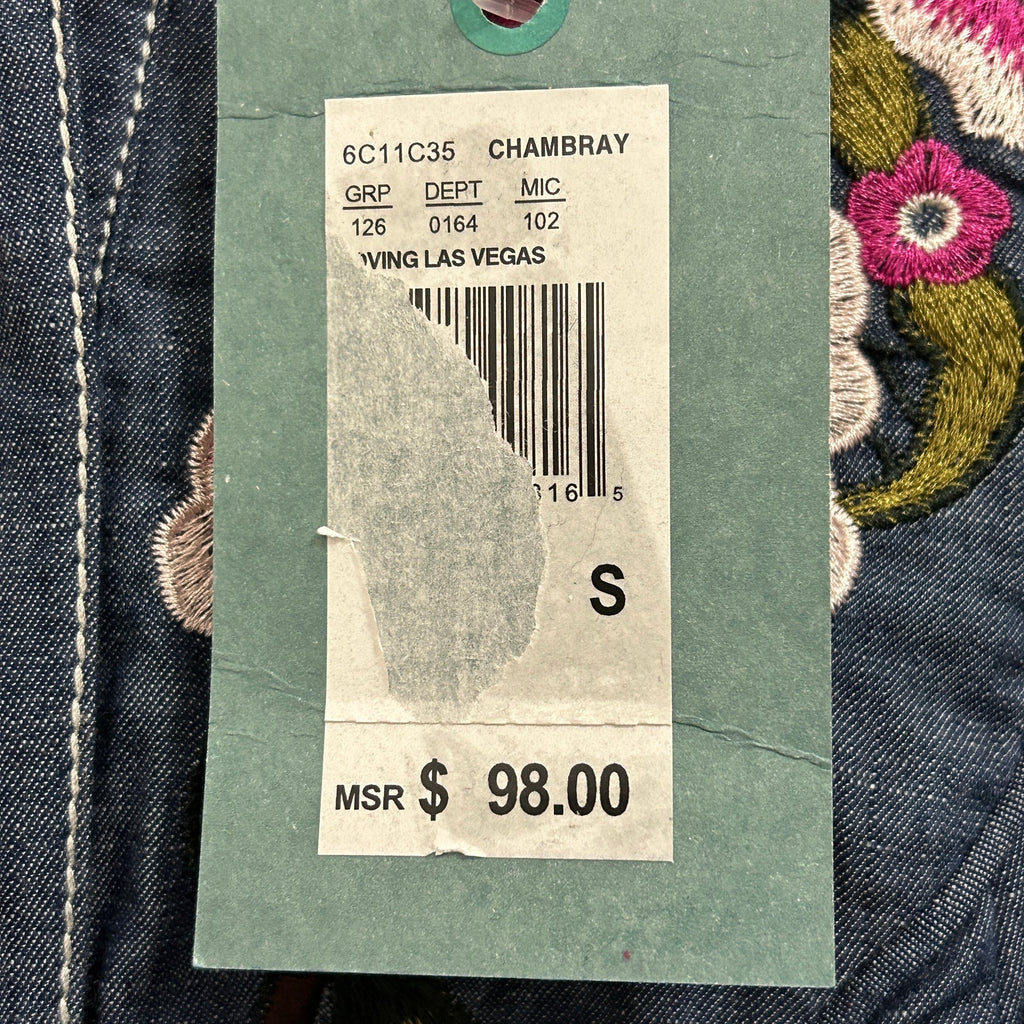 Chelsea Violet Chambray Embroidered Shirt Small Duplicate