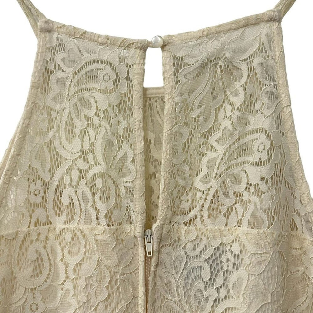 By & By women’s dress peach floral print top lace design size 13 #BH