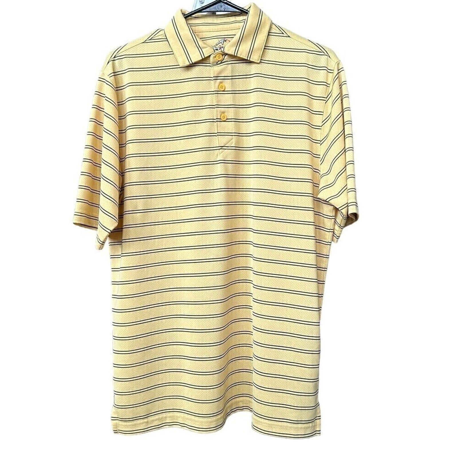Ahead Extreme Men's Yellow Striped Polo Shirt Size S H1270