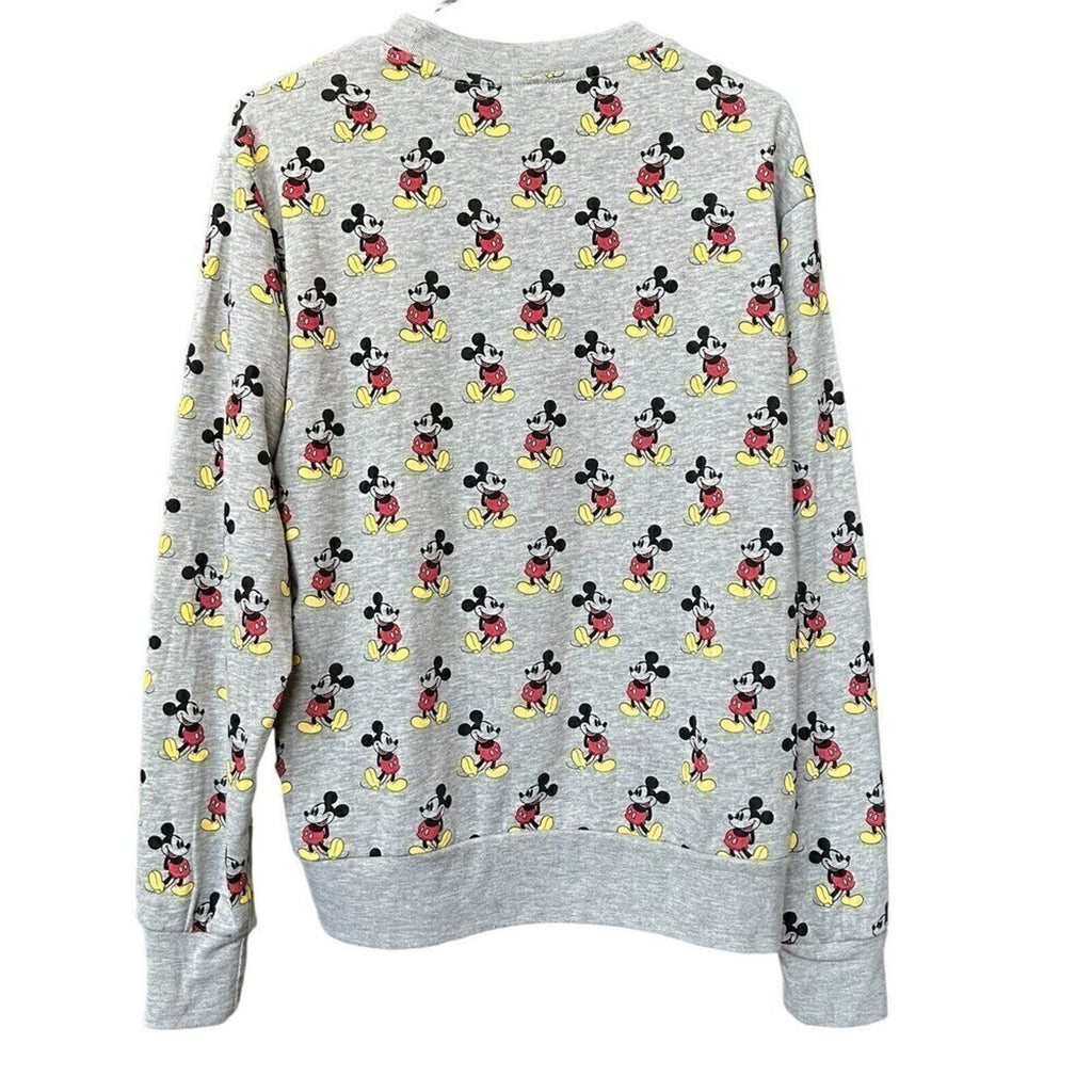 Disney Mickey Mouse All Over Grey Light Sweatshirt Size S/M Unisex #G1227