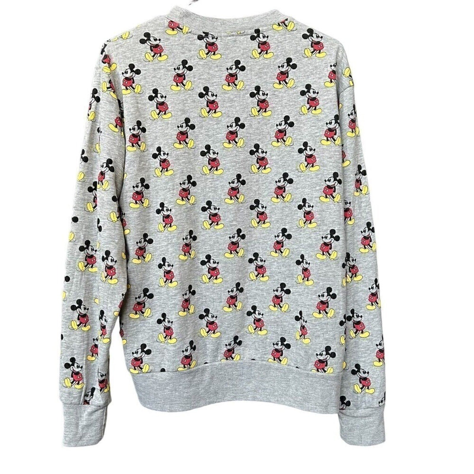 Disney Mickey Mouse All Over Grey Light Sweatshirt Size S/M Unisex #G1227