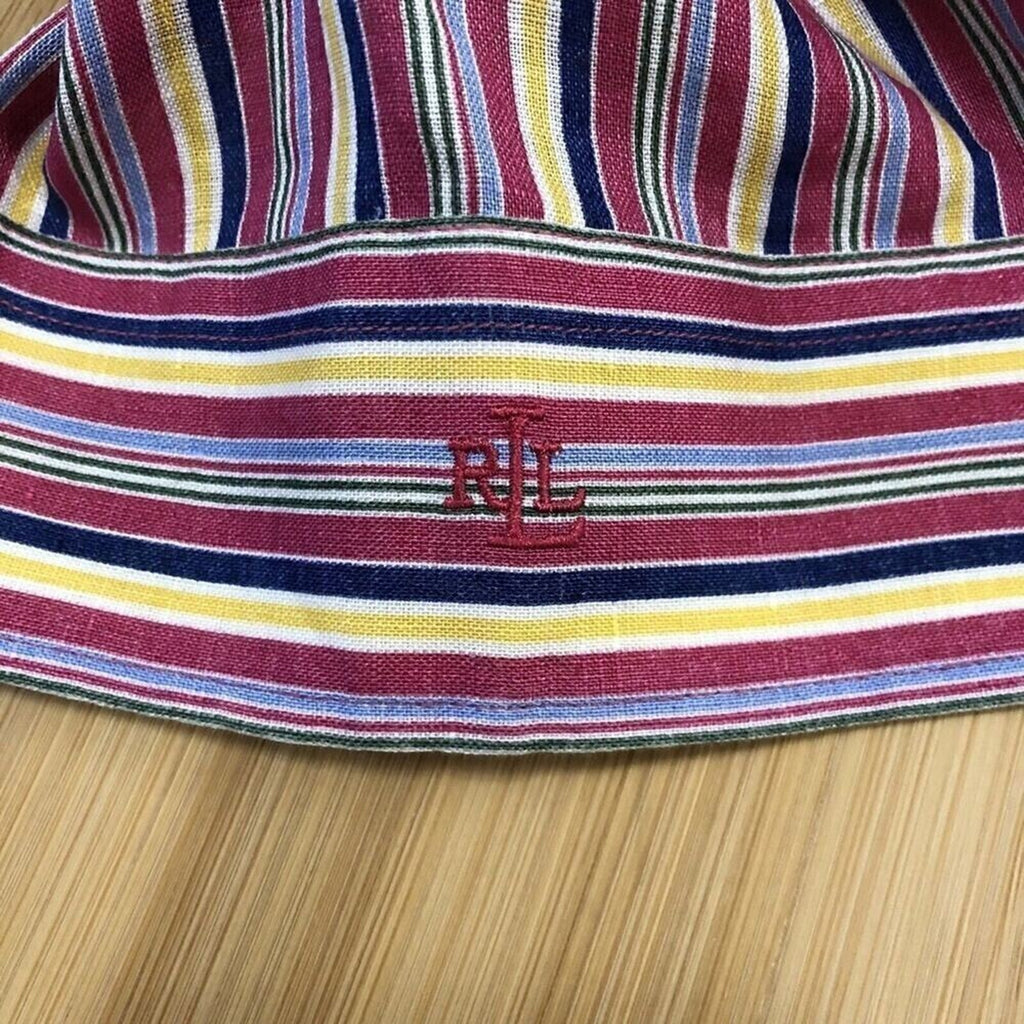 Lauren - Ralph Lauren Women's Stripe Linen Shirt - Yellow Collar & Sleeve Lining