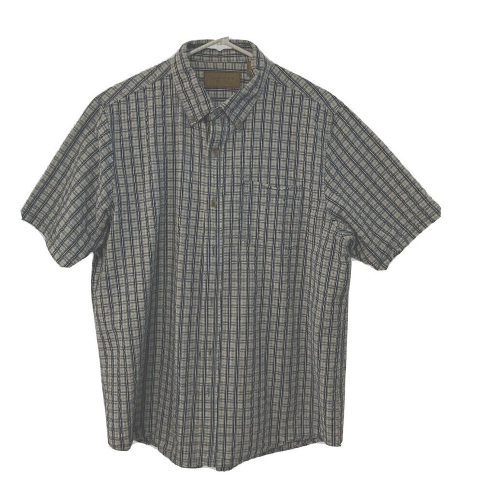 CLEARWATER OUTFITTERS Mens Sz M Short Sleeve Pld. Button Up Collared Shirt #1100