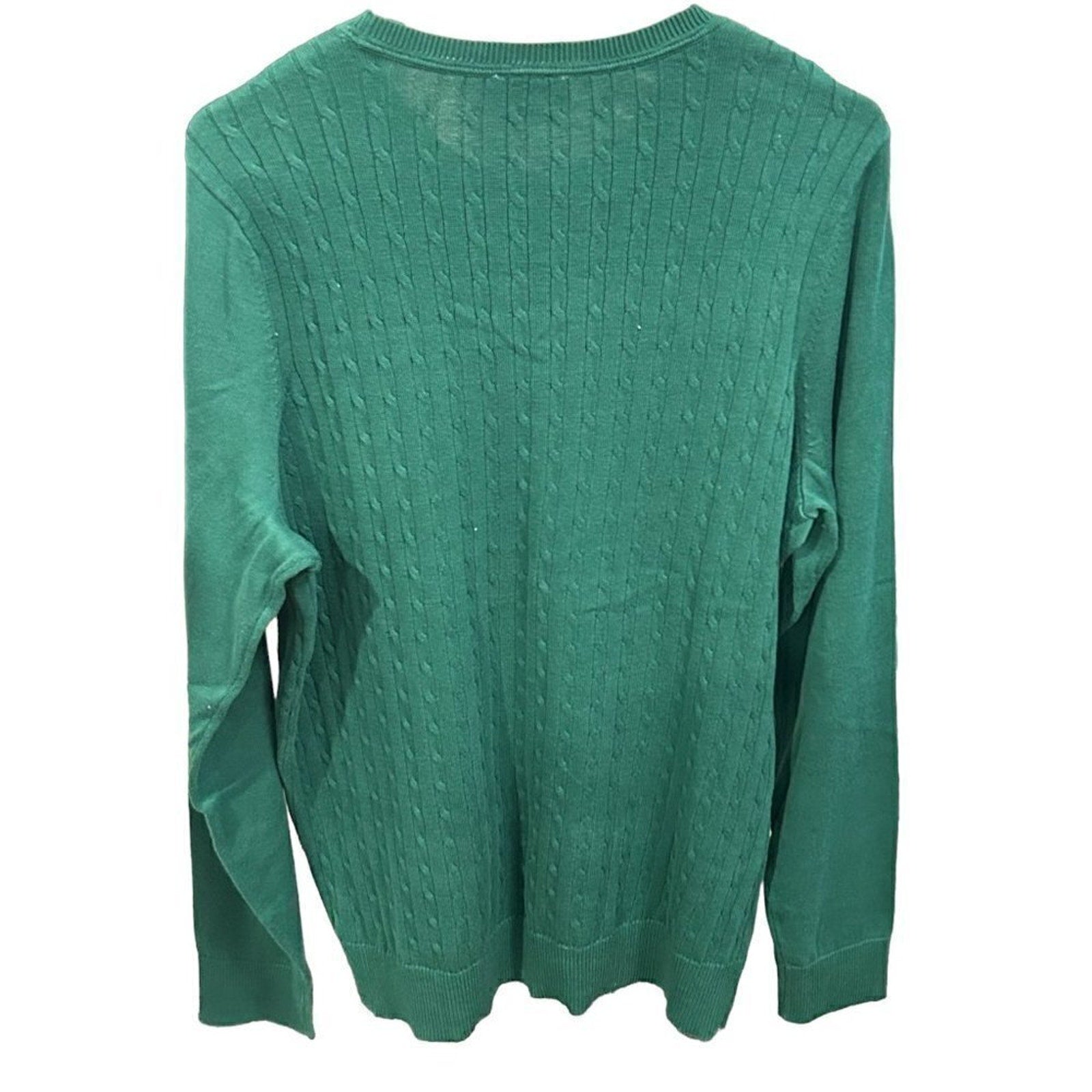 Kim Rogers Forest Green Cotton Pullover Sweater – Women’s Size L #L1346