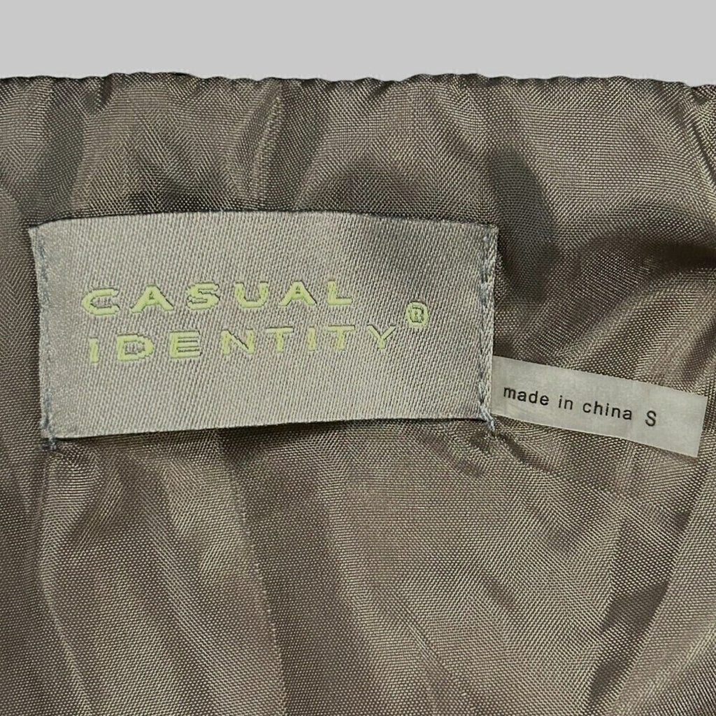 Casual Identity Quilted Vest Women's Sz. S Faux Fur Collar Snap Closure #K1349