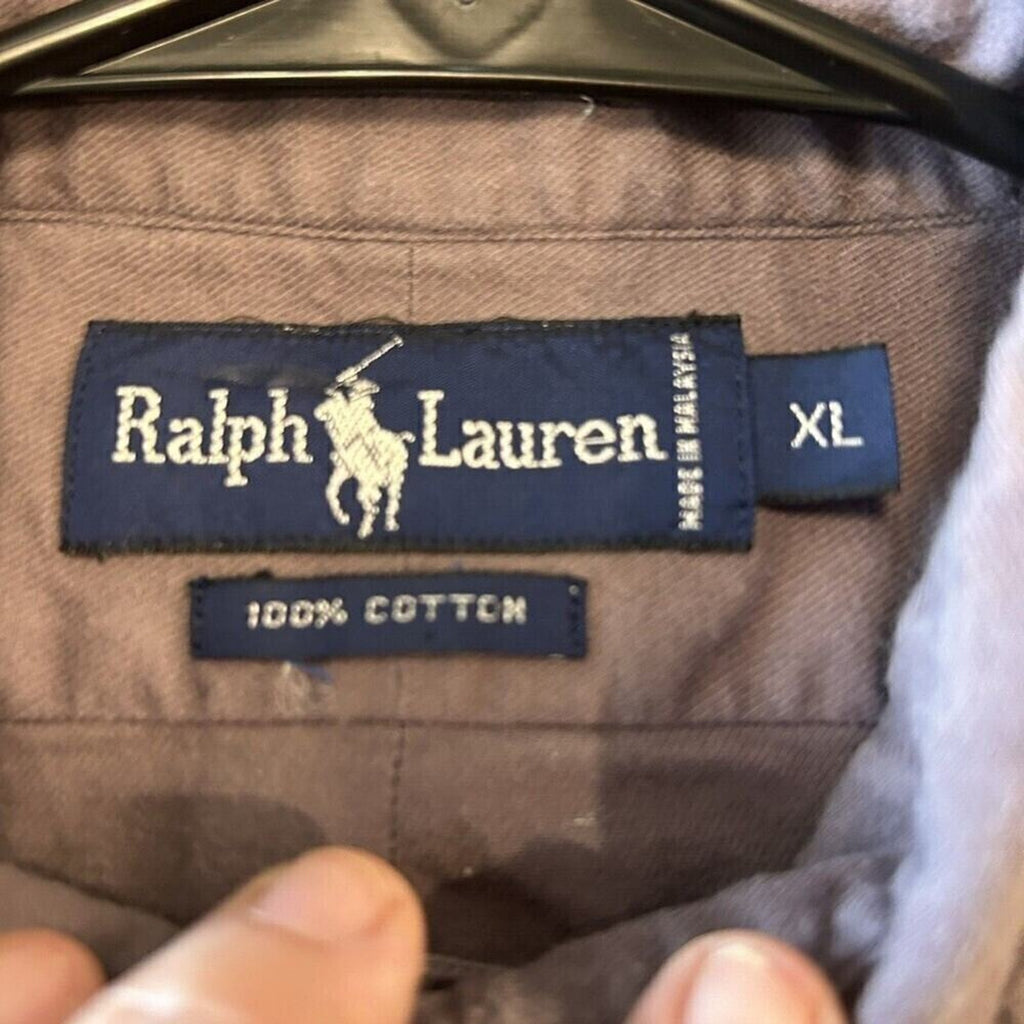 Ralph Lauren Men's Button Down, Shirt, Purple Long Sleeve Cotton Sz. XL #A1185