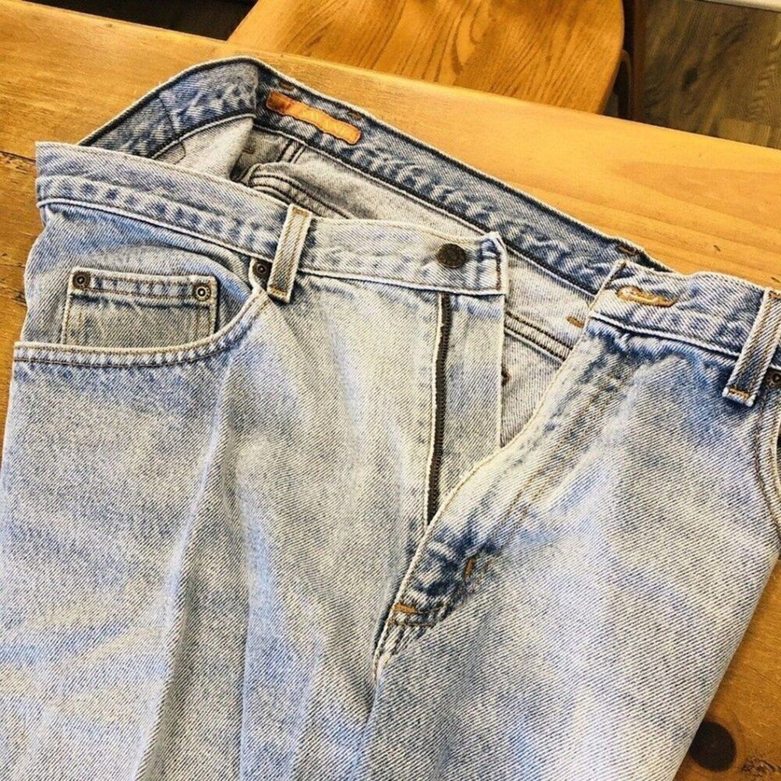 Savane Men's Jeans, Blue Relaxed Fit, Size 36" x 30", Distressed, Faded Style