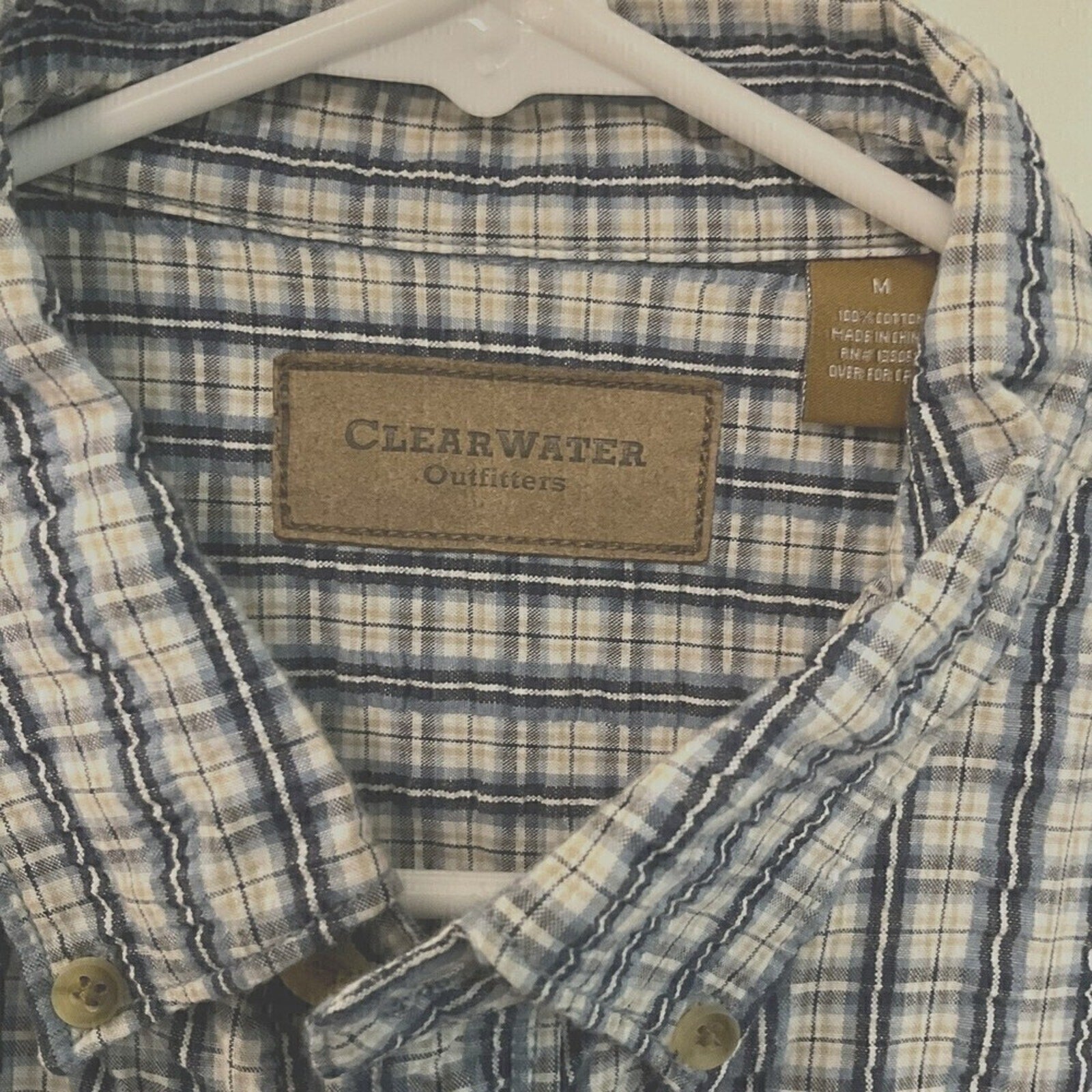 CLEARWATER OUTFITTERS Mens Sz M Short Sleeve Pld. Button Up Collared Shirt #1100