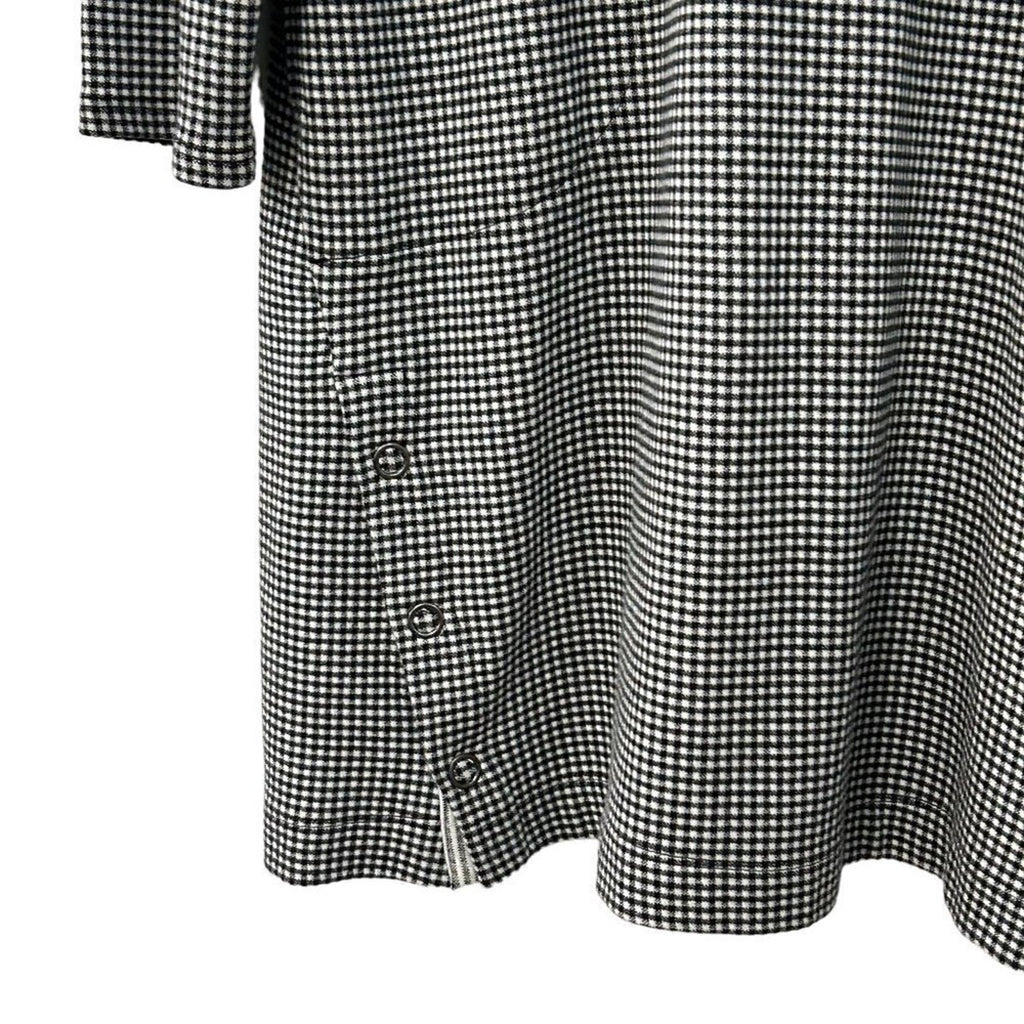 J. Jill Women's Dress Sz. L Black White Houndstooth V-Neck  Lg. Sleeve #BH