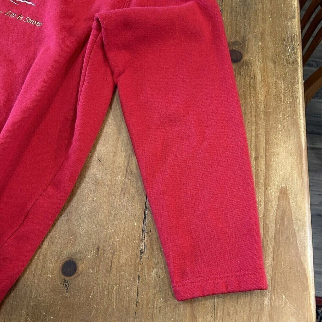 Holiday Christmas Women's Red Pullover Sweatshirt Size L  “Let It Snow…” # K1292