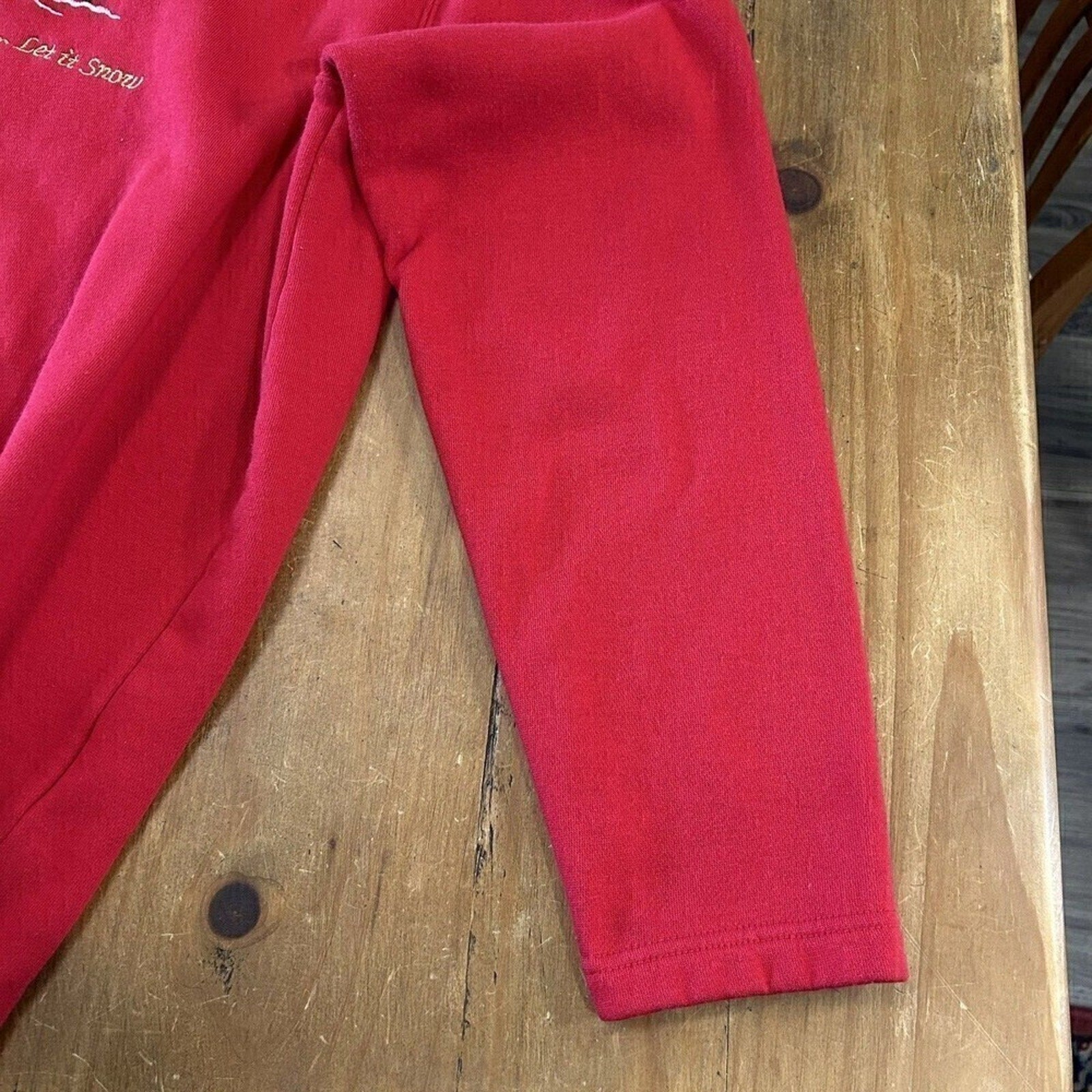 Holiday Christmas Women's Red Pullover Sweatshirt Size L  “Let It Snow…” # K1292