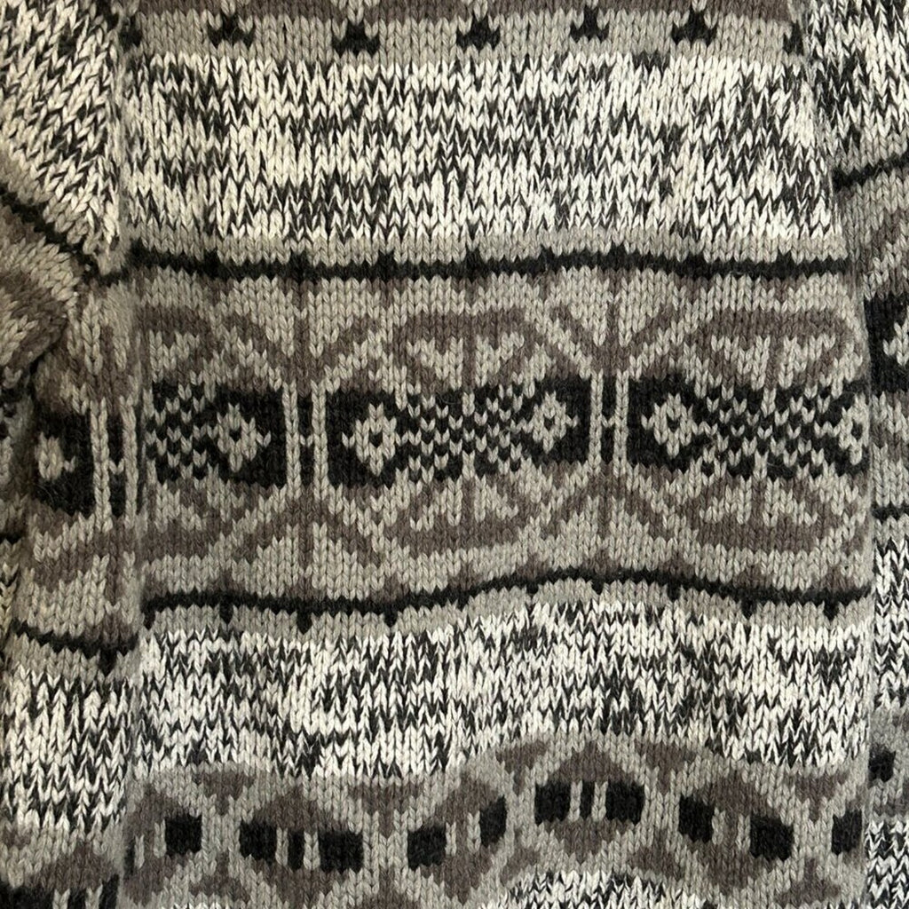 Eddie Bauer Women's Wool/ Alpaca Zip Up Faire Isle Cardigan Sweater Size XL