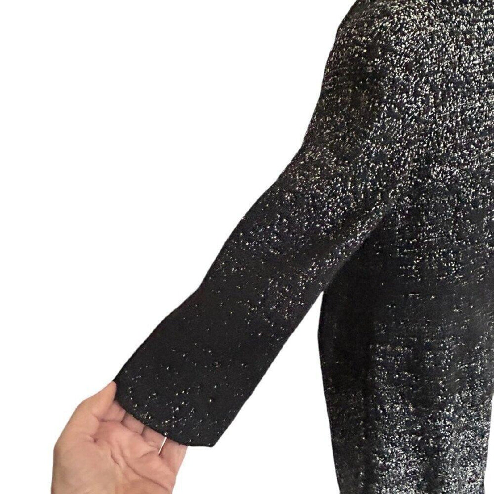 Teri Jon by Rickie Freeman Tweed Wool Sheath Dress – Size 4, Cowl Neck, Black & White