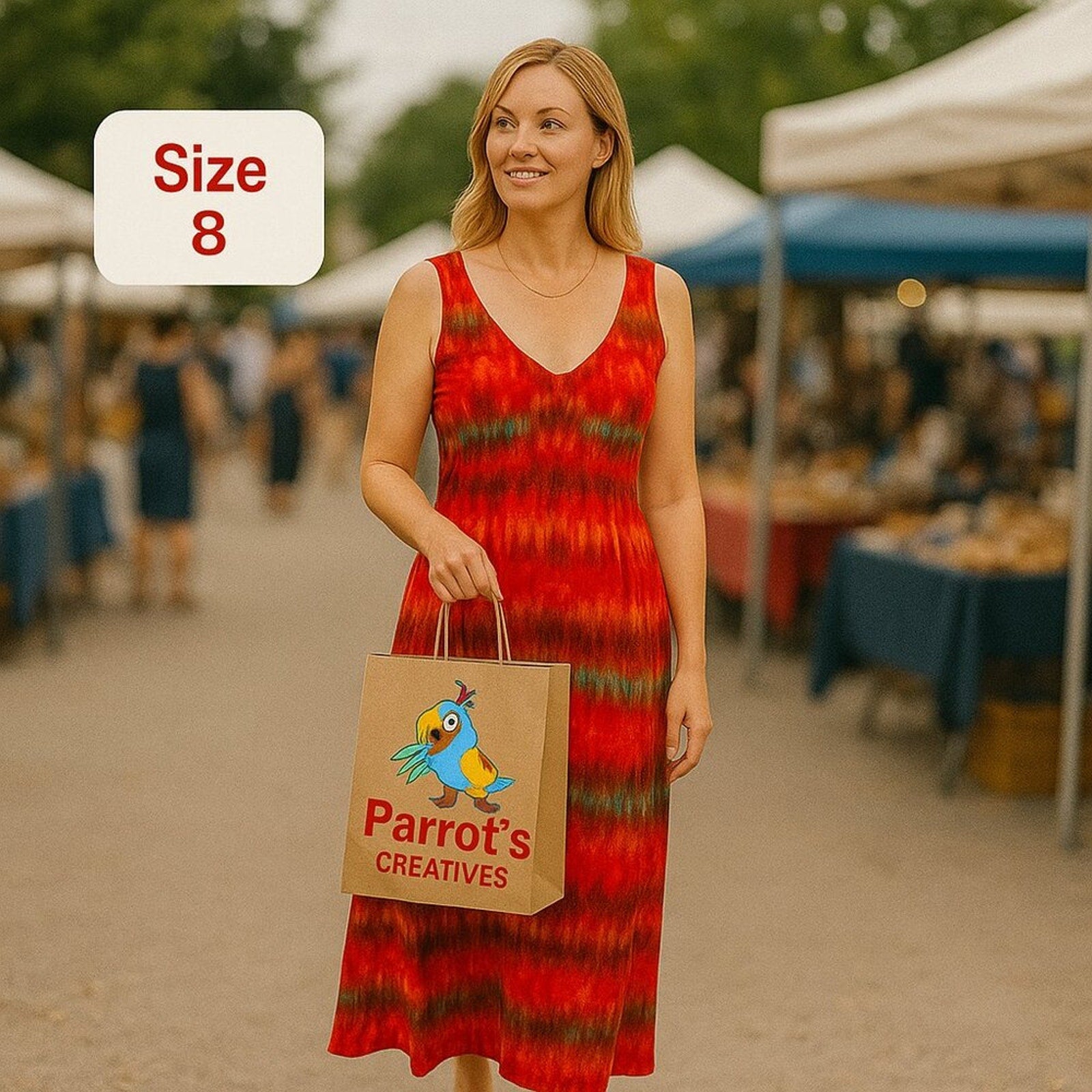 Ronnie Nicole Women's Size 8 Maxi Dress Tie-Dye Boho Full Zip #HB