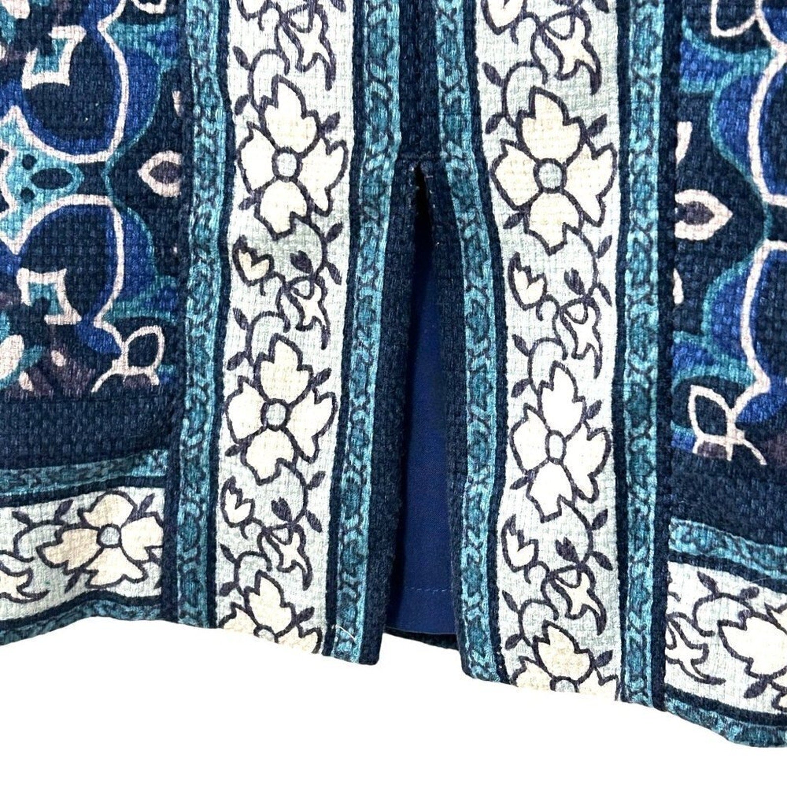 Ann Taylor Loft pencil skirt size 0 blue & white floral, lined cotton-blend #P1451