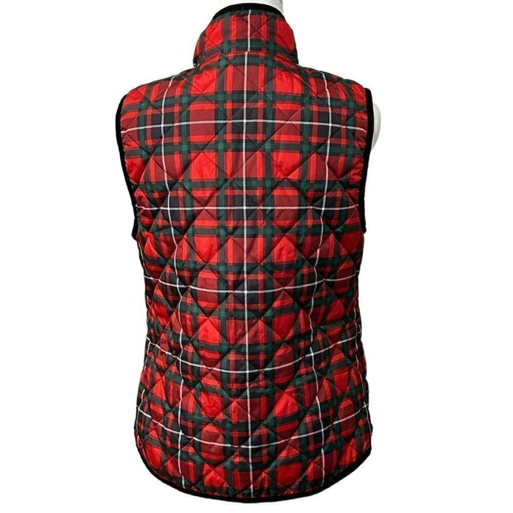 Red Plaid Women's Quilted Vest Size ( M ) Old Navy SEE Photos #M1385