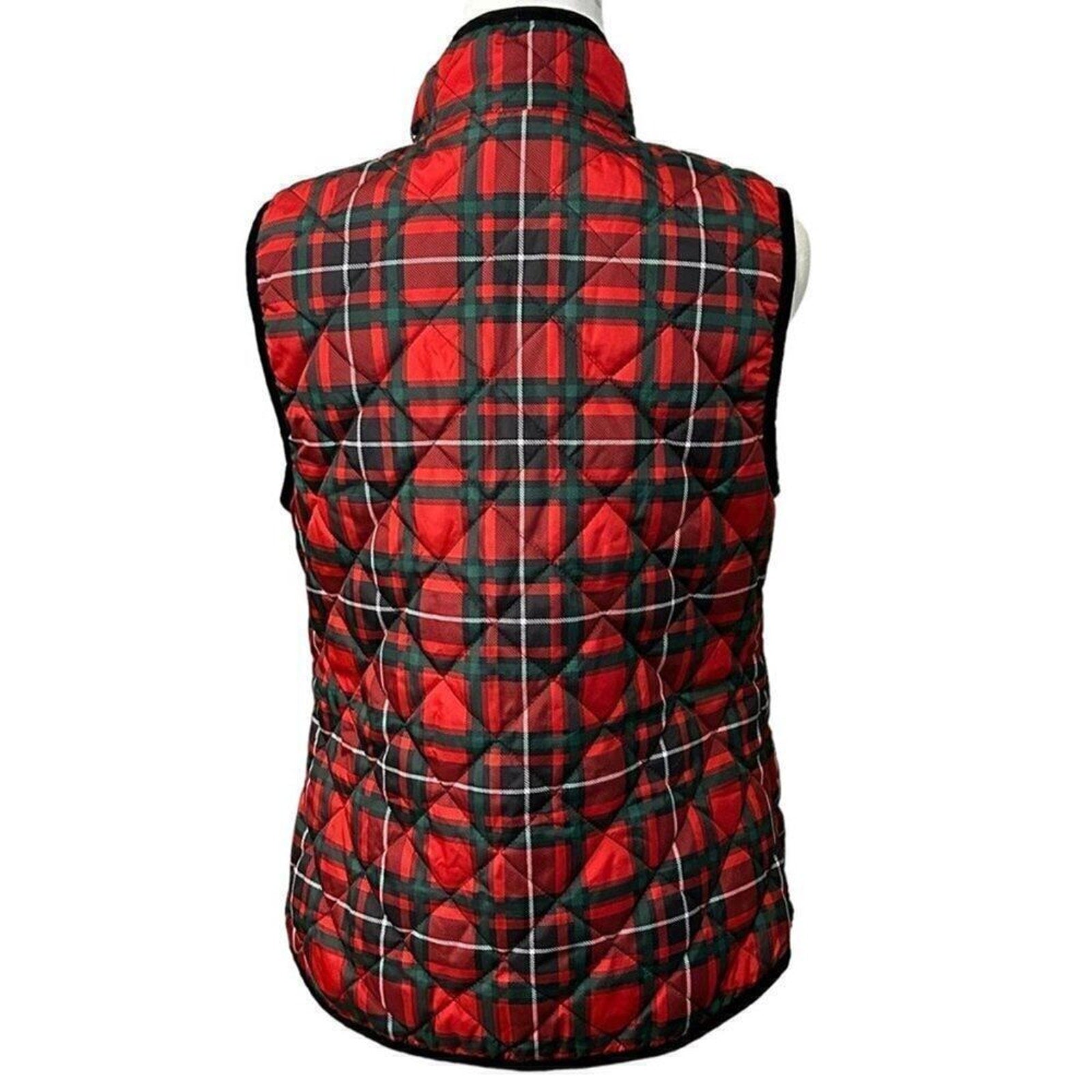 Red Plaid Women's Quilted Vest Size ( M ) Old Navy SEE Photos #M1385