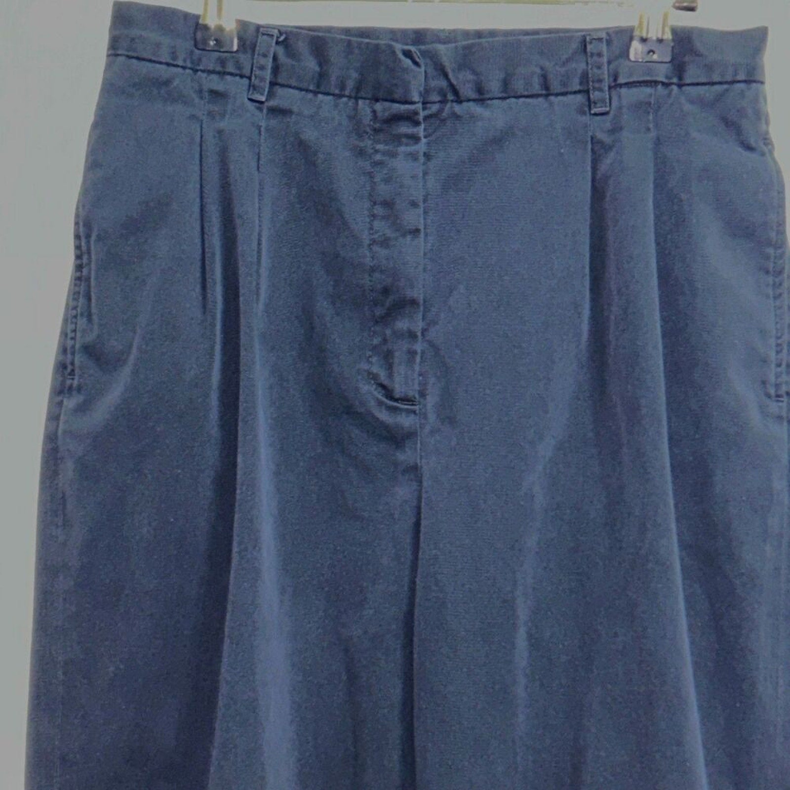 Land's End Women's Pants Straight Wide Leg Size 28 (8T) Navy Blue Casual