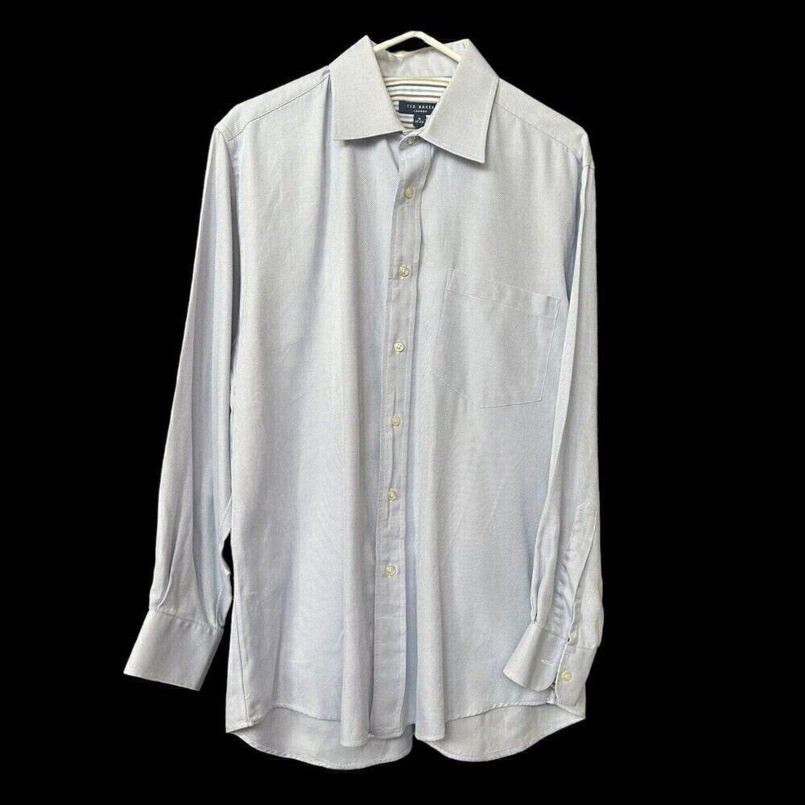 Ted Baker London Men's Blue Shirt Long Sleeve Button Up Size 16 32/33 #G1264