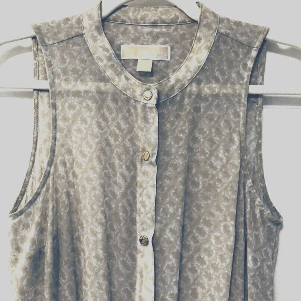 Michael Kors Women’s Flower-Print Maxi Dress Size S — Snap Closure & Front Slit