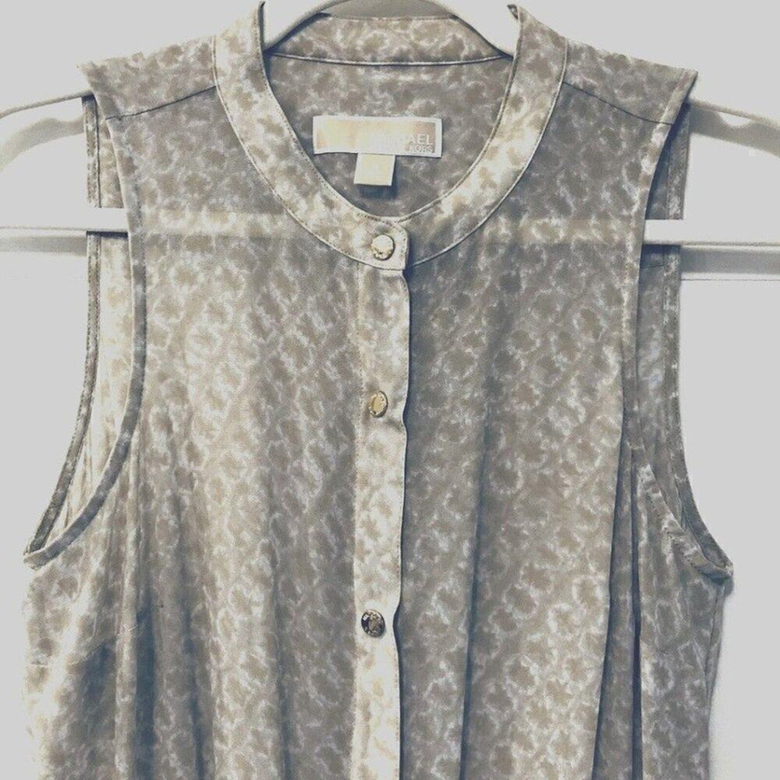 Michael Kors Women’s Flower-Print Maxi Dress Size S — Snap Closure & Front Slit