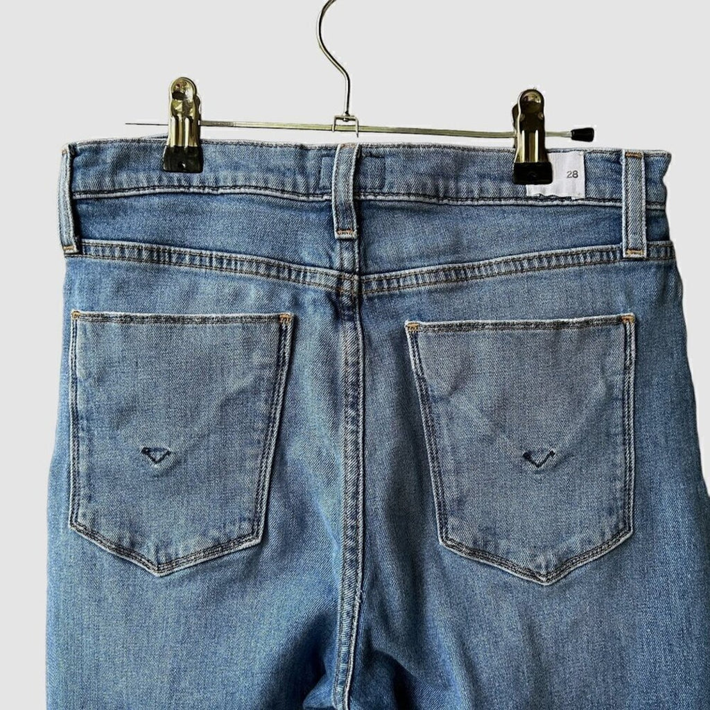 Hudson Jeans Women's Size 28 Cut Off High Rise Straight Leg Blue Jeans #J3-1575
