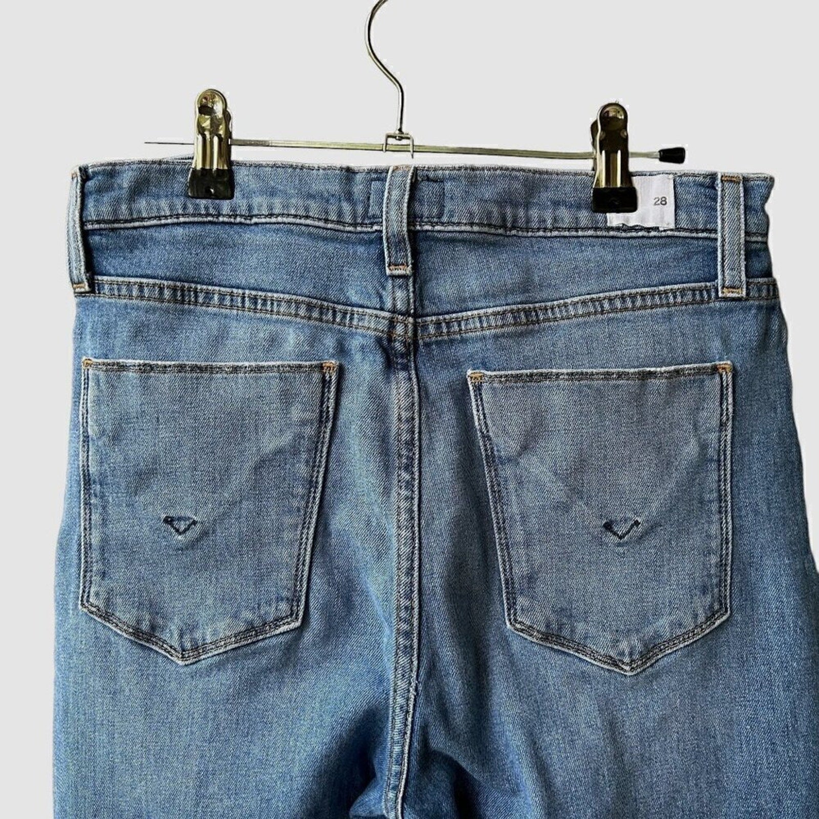 Hudson Jeans Women's Size 28 Cut Off High Rise Straight Leg Blue Jeans #J3-1575