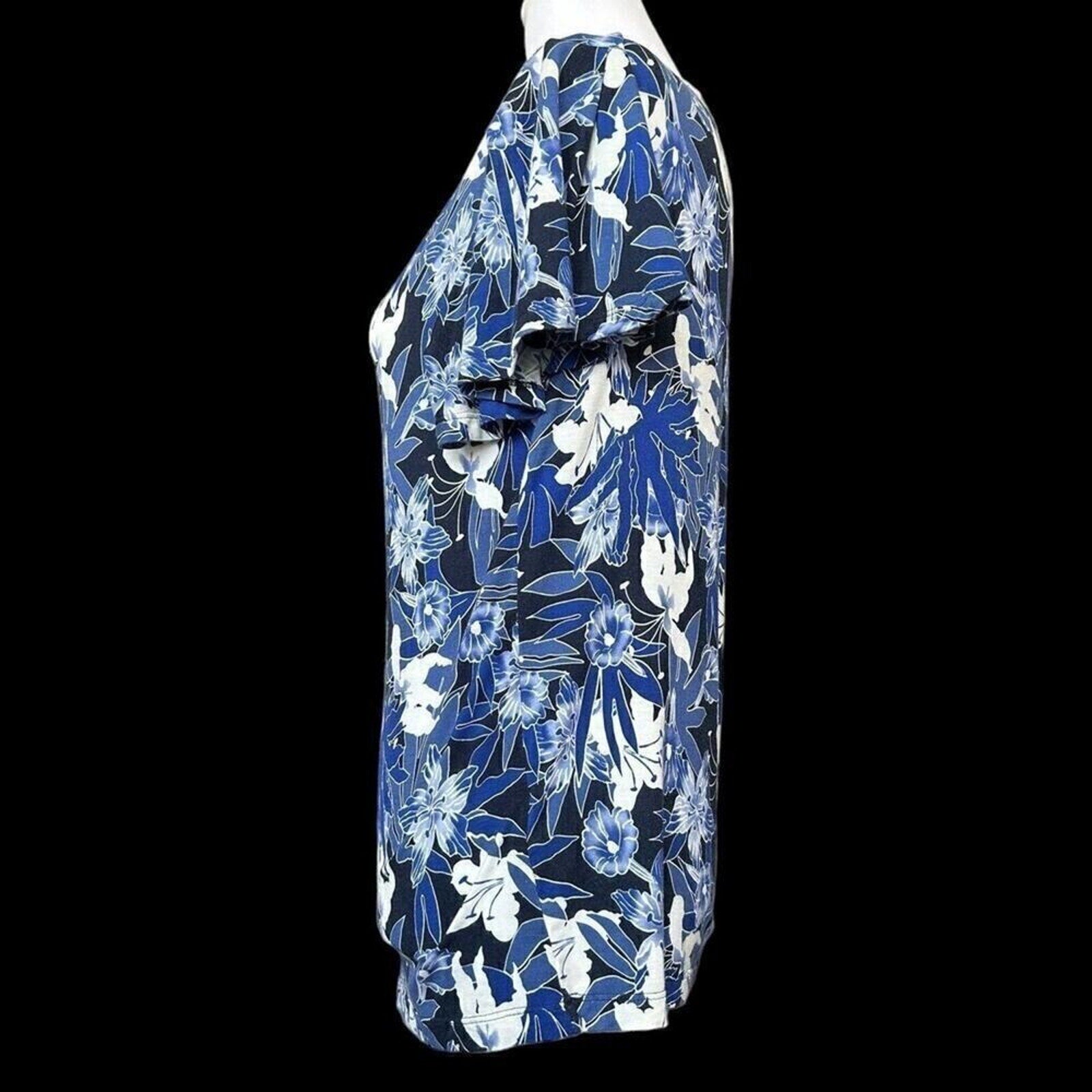 Lauren Ralph Lauren Floral Flutter Sleeve Top Size S/P Multicolor #H1287