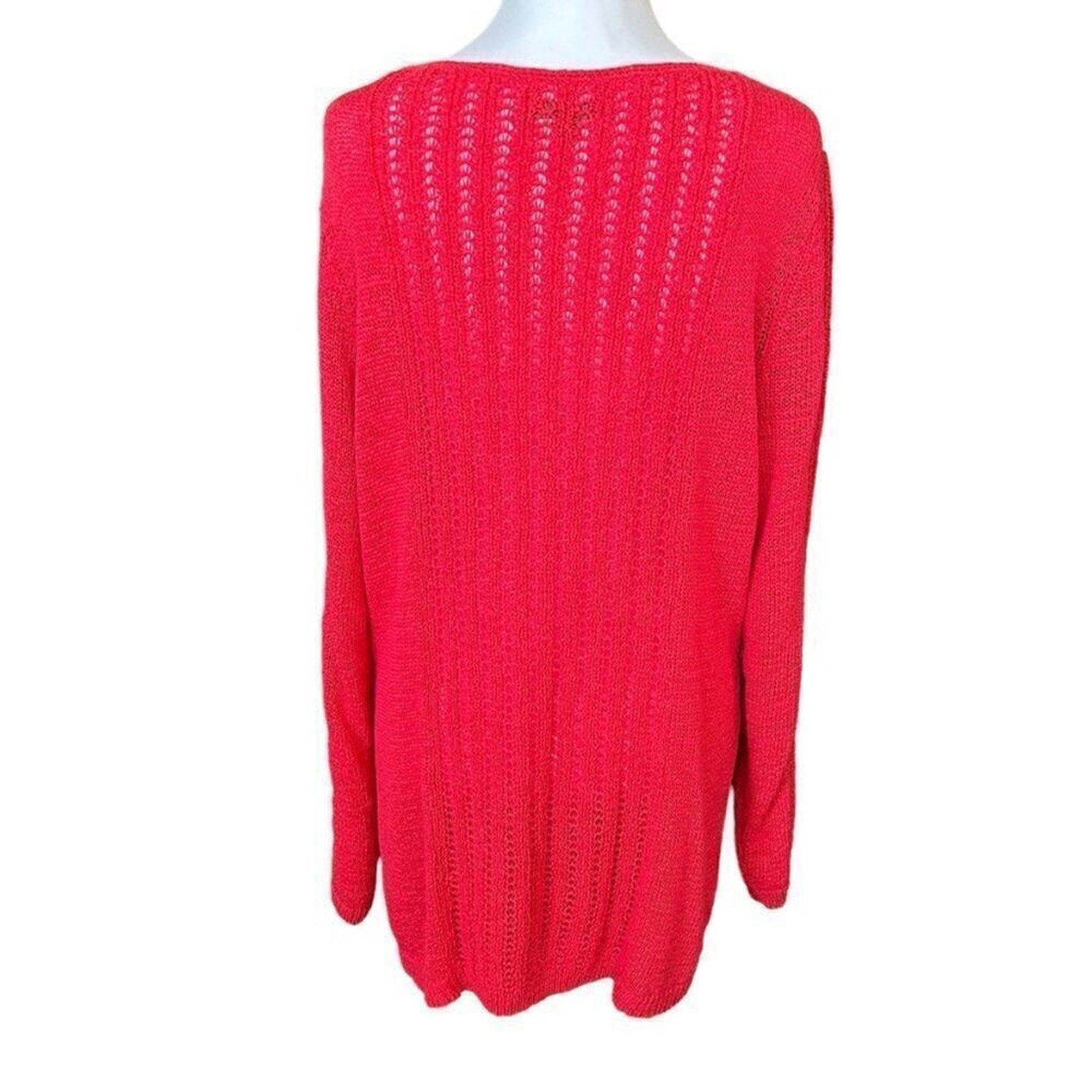 Rachel Zoe Women's Red Sweater Size XL Pullover Cotton Blend  Boho #K1316