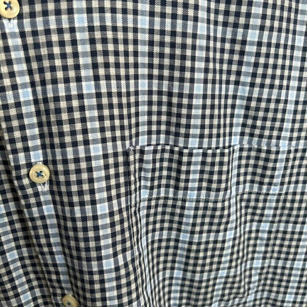 PETER MILLAR Mens (LG.) Button Down Shirt, Long Sleeve, Plaid Blue, Cotton #1145