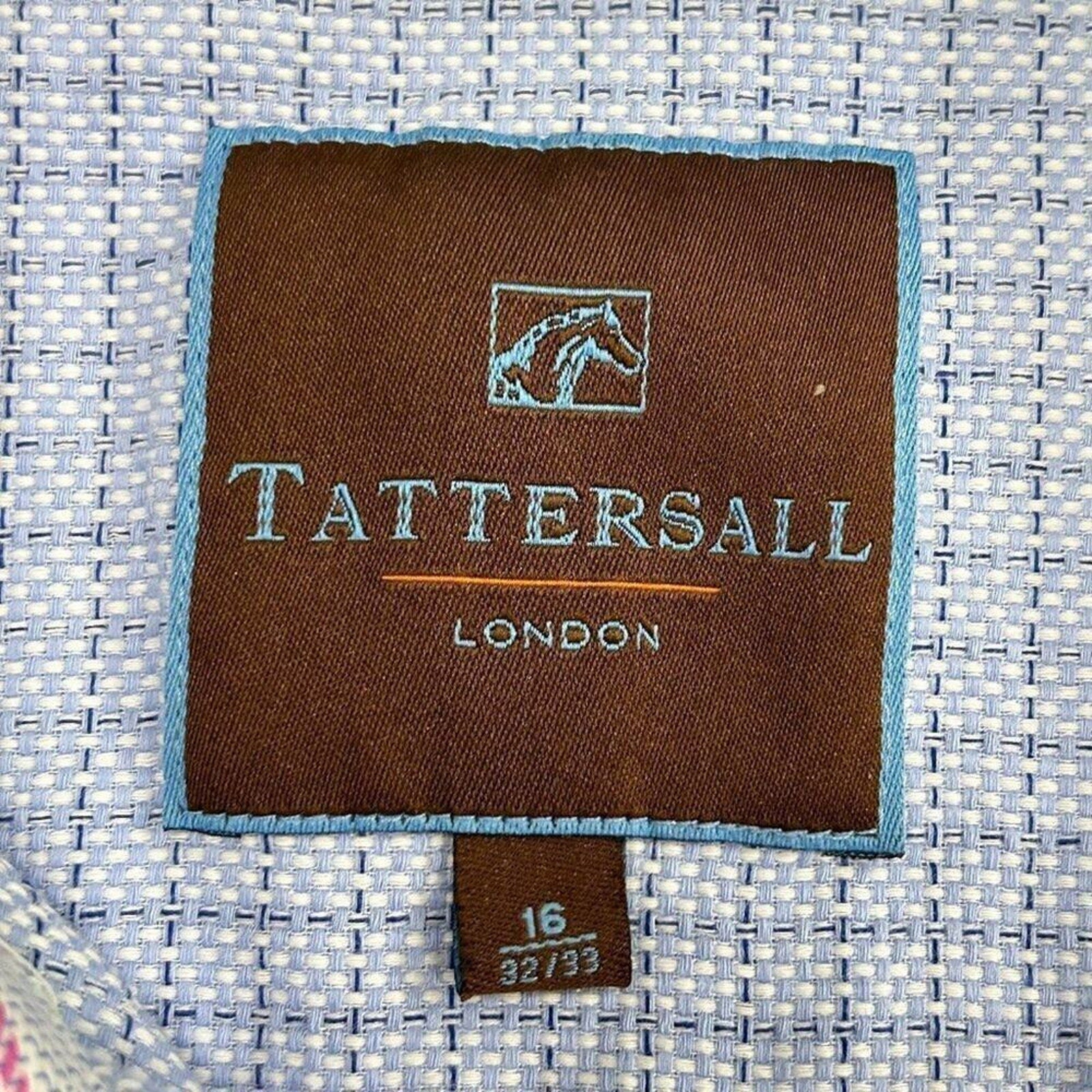 Tattersall of London Men's Shirt, Size 16 100% Heavy Cotton Button Up #N1404