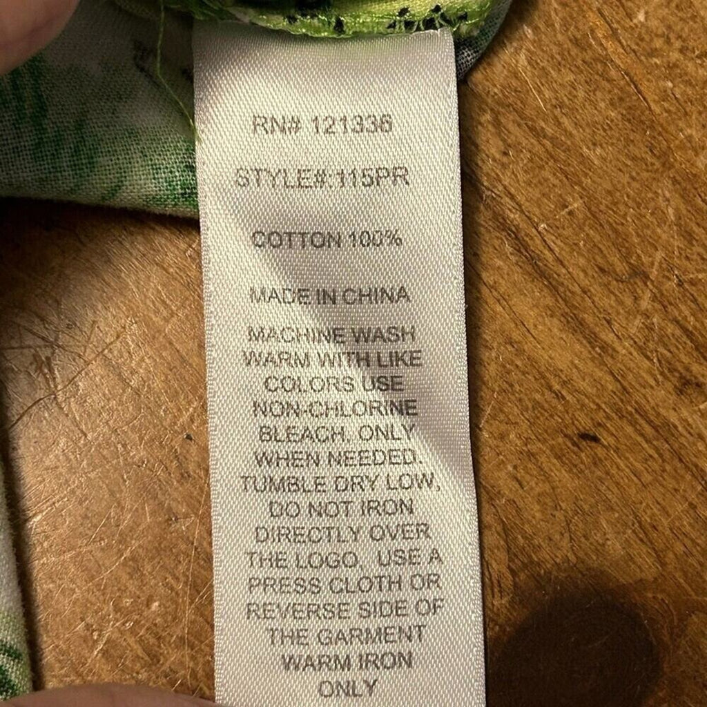 Koi by Kathy Peterson Medical Scrub Top Green Floral Women’s Size Small #A1156